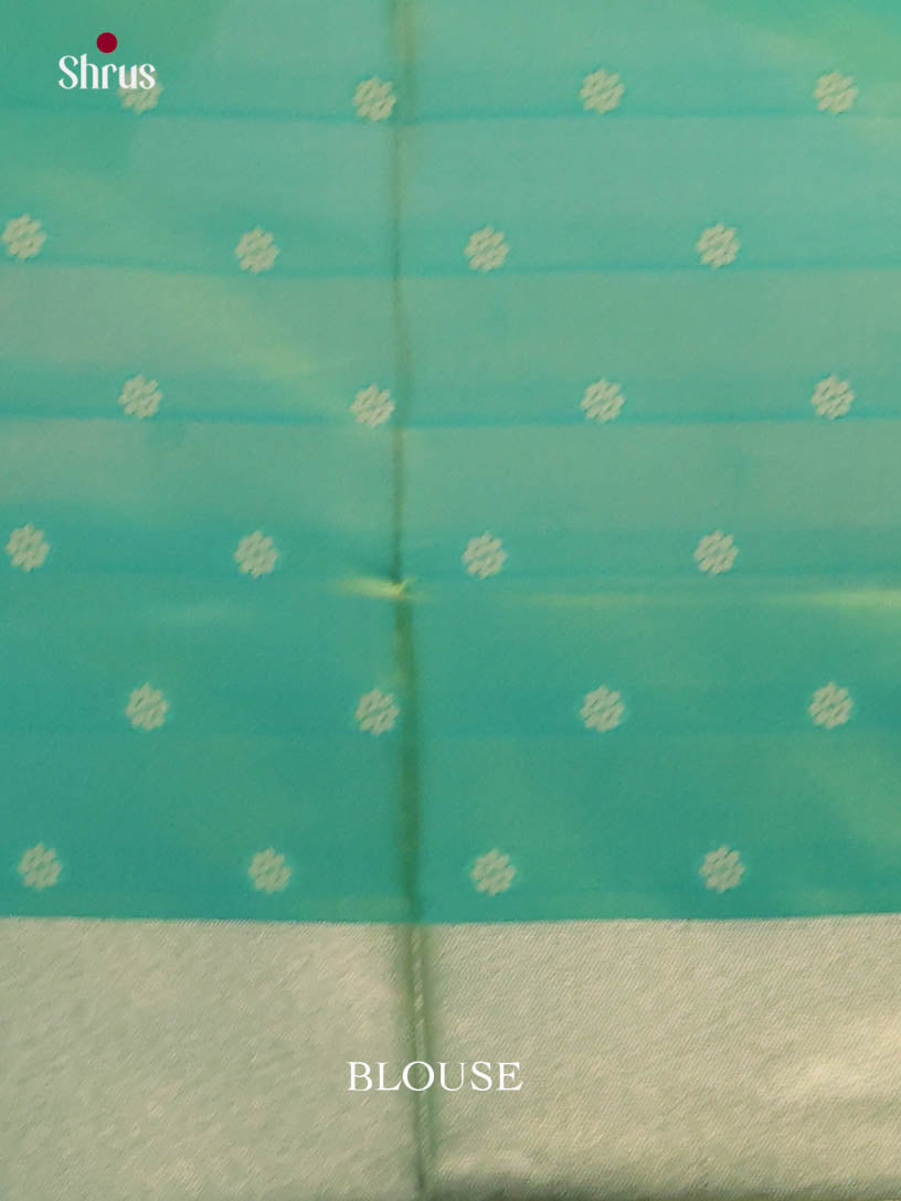 Orangish Pink & Green - Semi Softsilk Saree