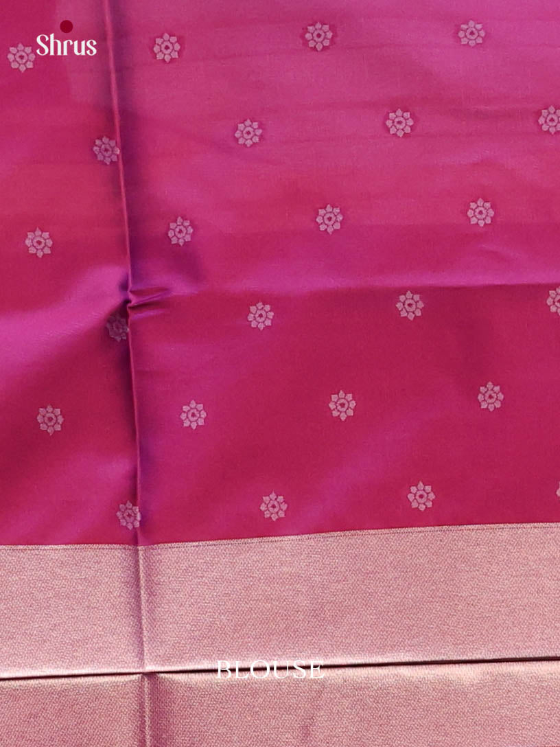 Blue & Purple - Semi Softsilk Saree