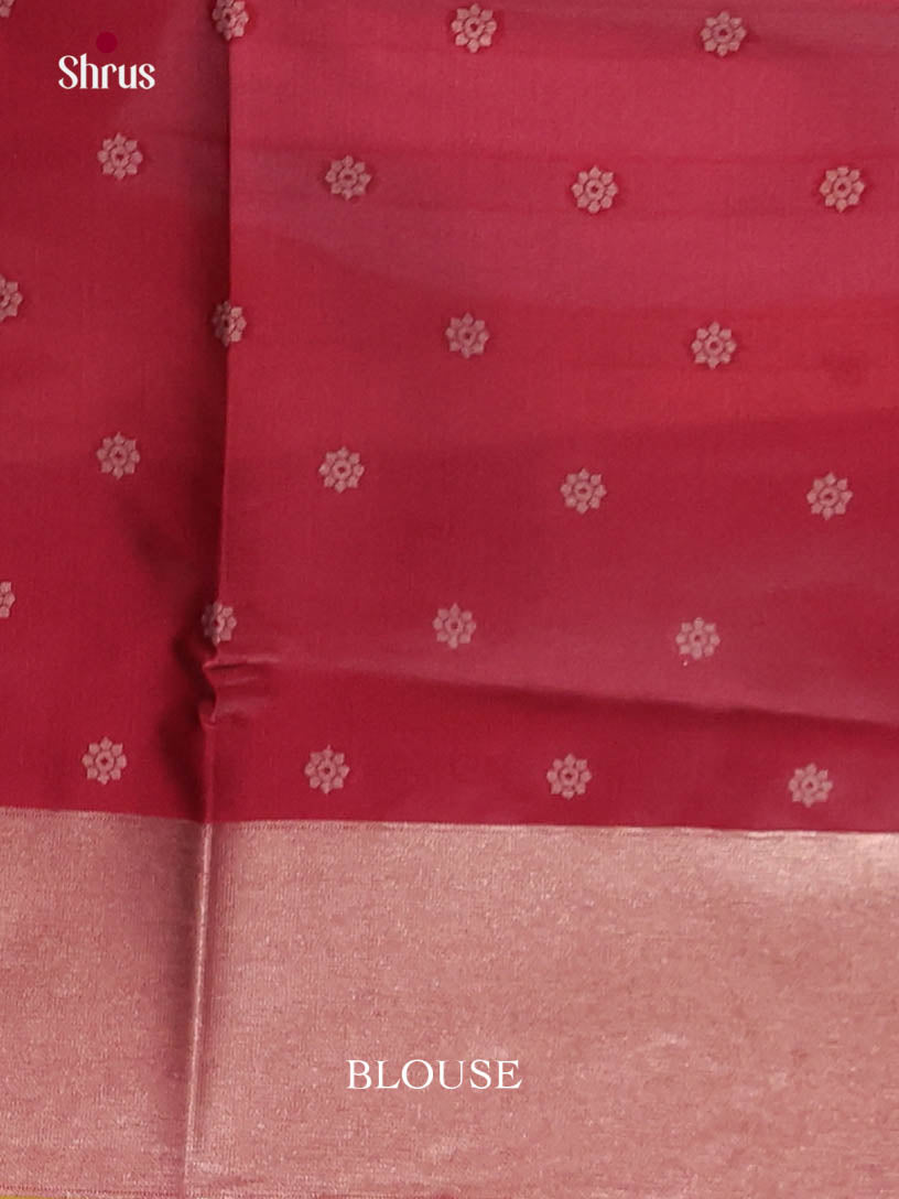 Green & Maroon - Semi Softsilk Saree