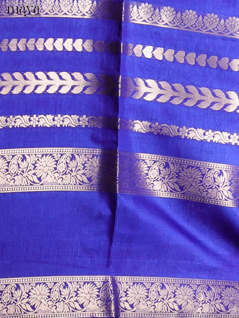 Light Blue & Blue - Semi Crepe Saree