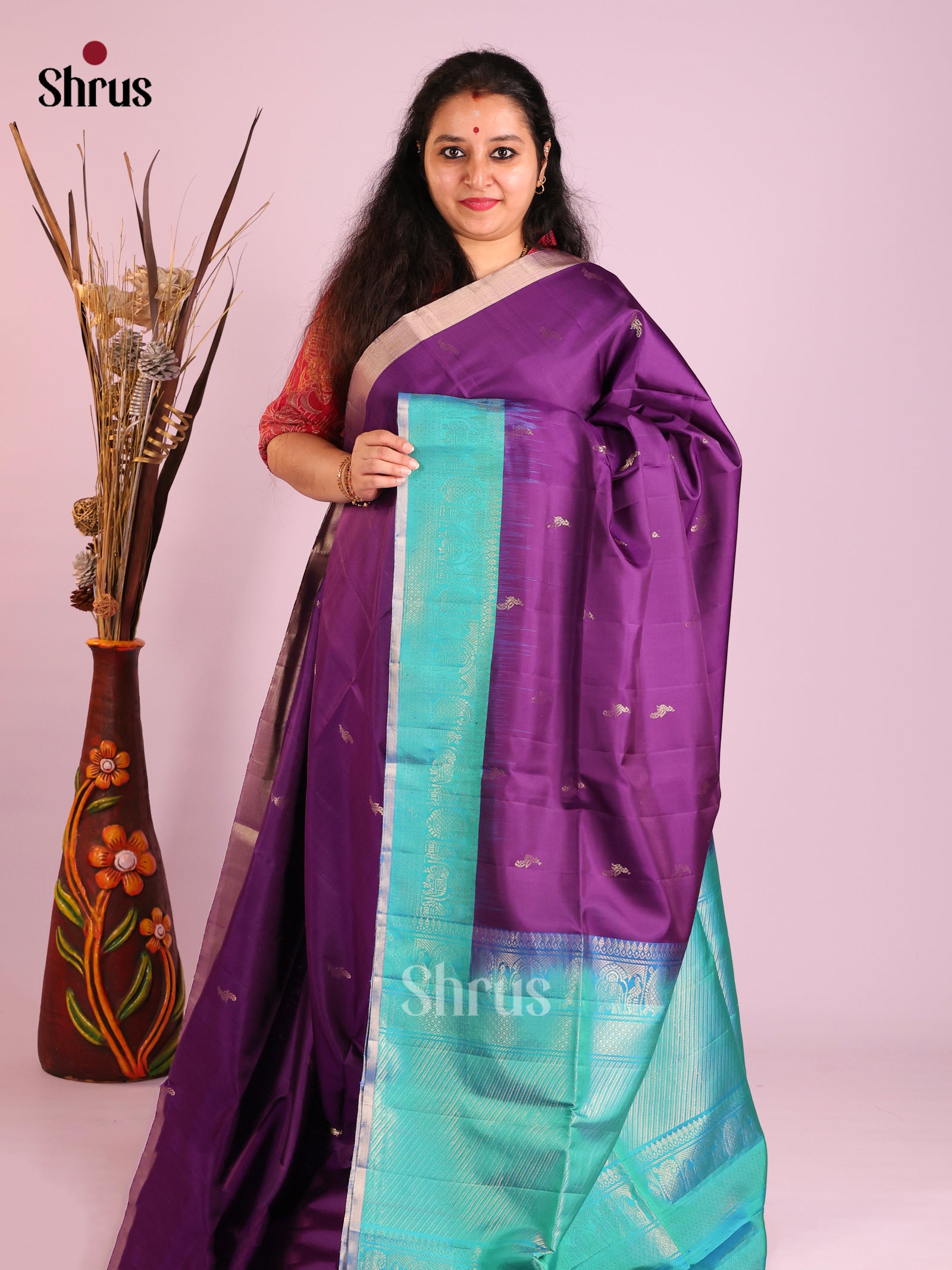 DIS16019 - Soft Silk (HR) Saree - Shop on Shrus.com