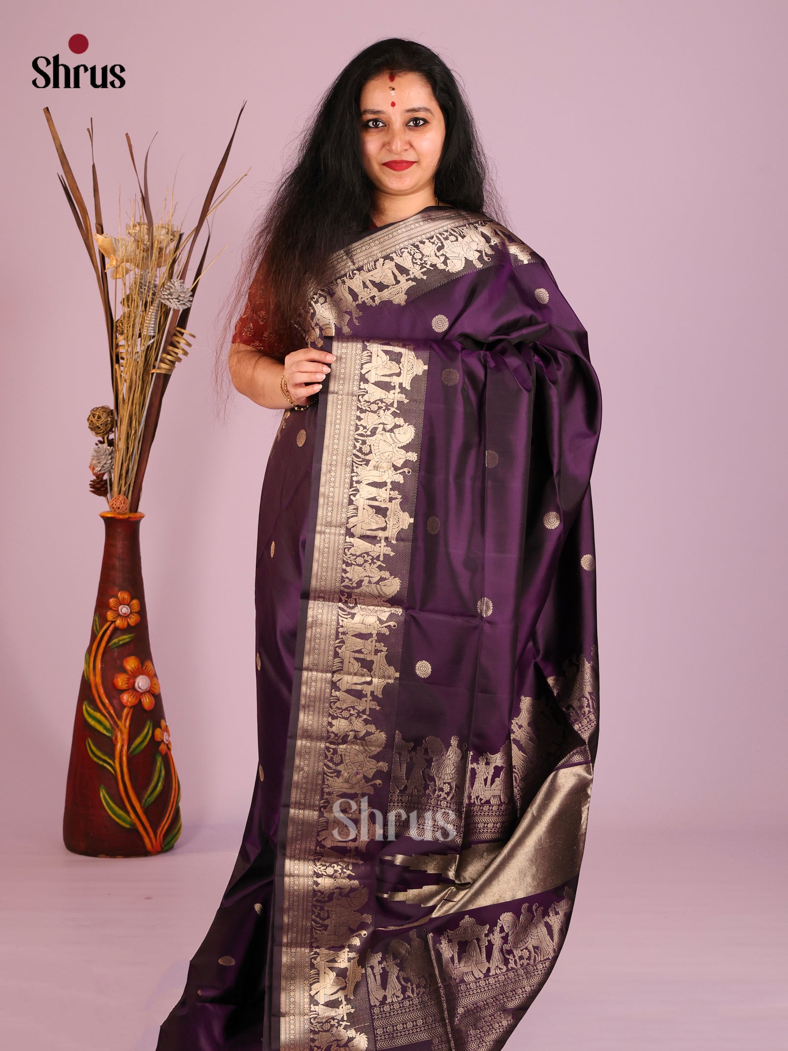 DIS16070 - Soft Silk (HR) Saree - Shop on Shrus.com