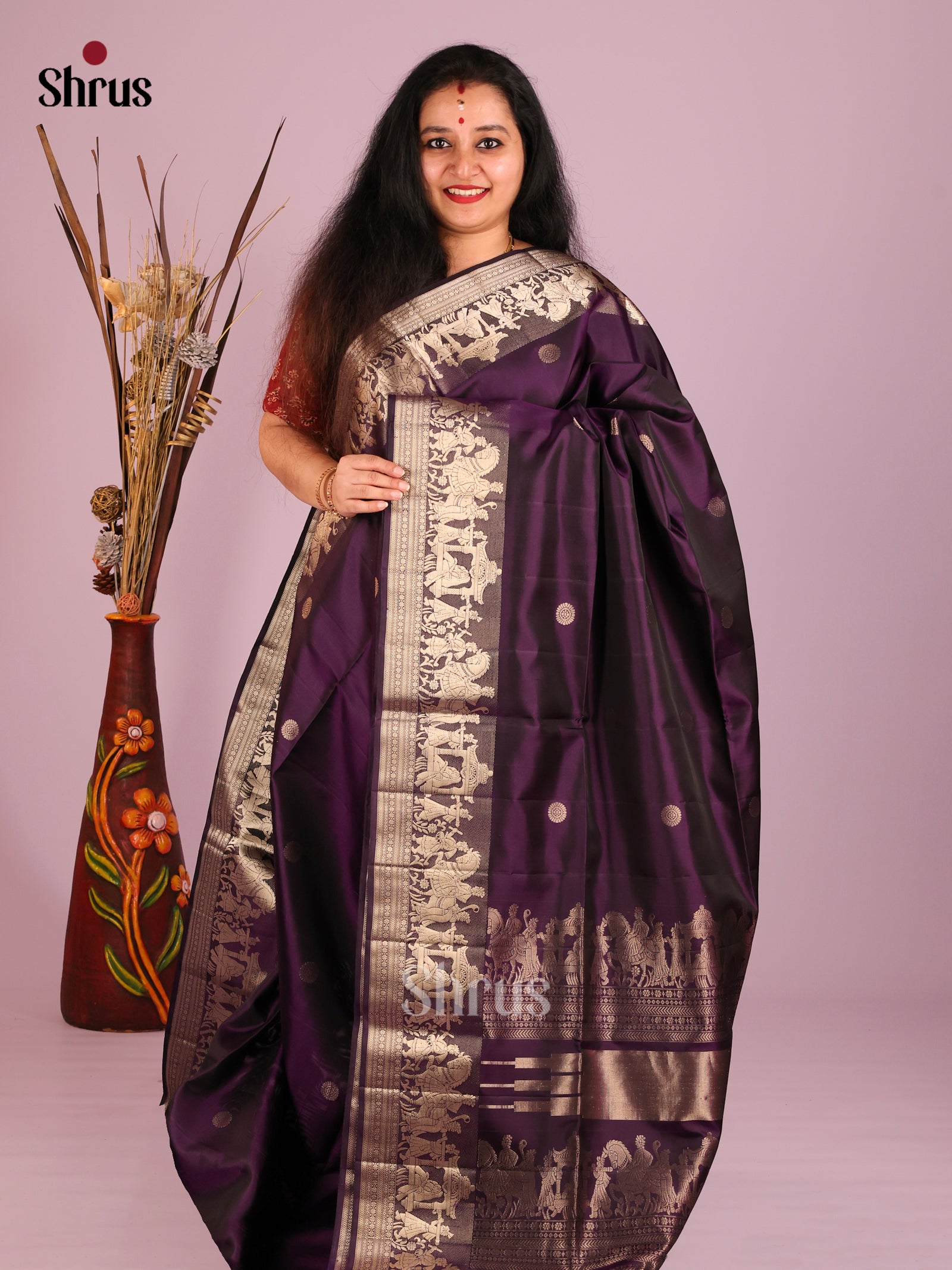 DIS16072 - Soft Silk (HR) Saree - Shop on Shrus.com