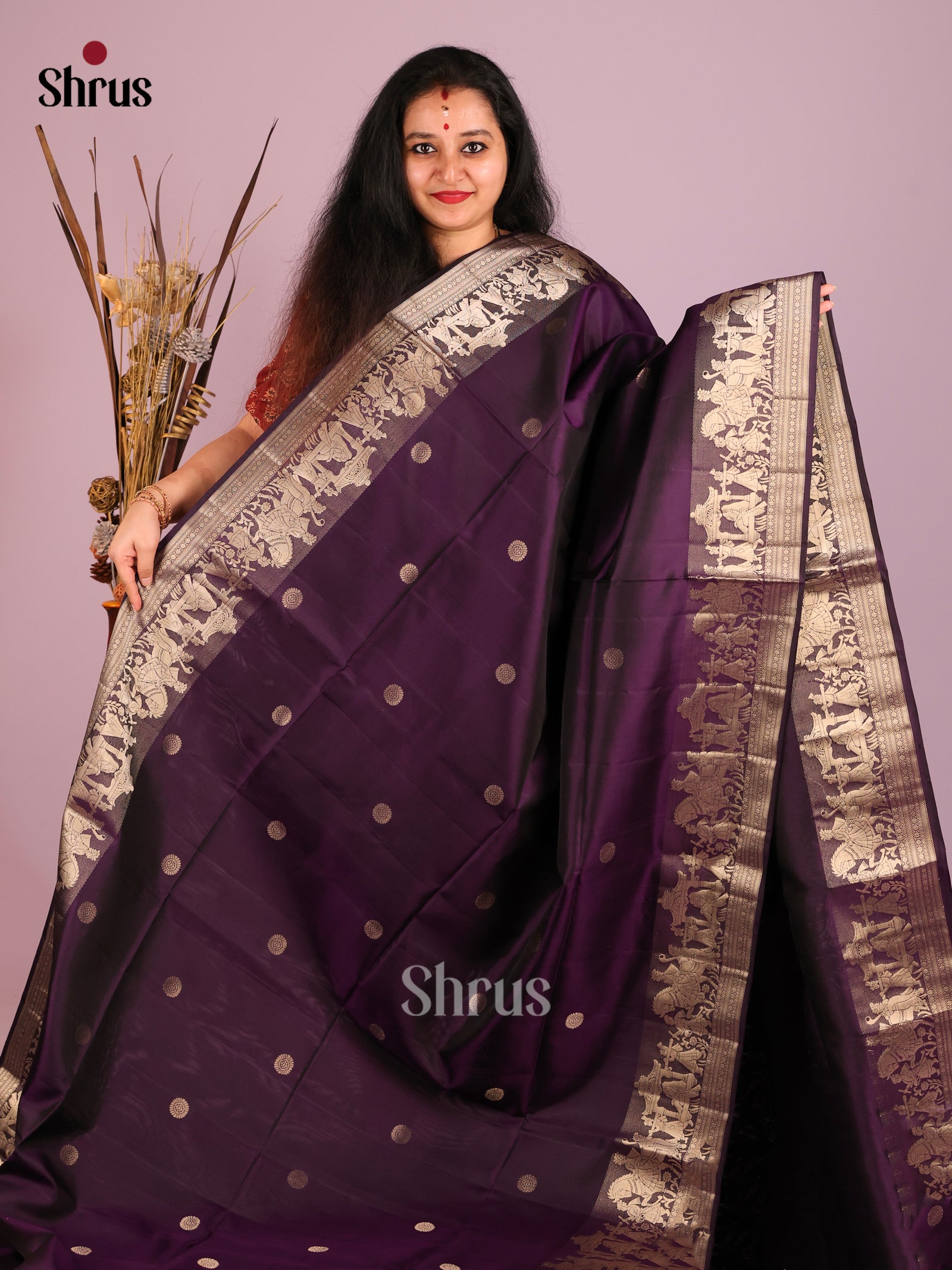 DIS16072 - Soft Silk (HR) Saree - Shop on Shrus.com