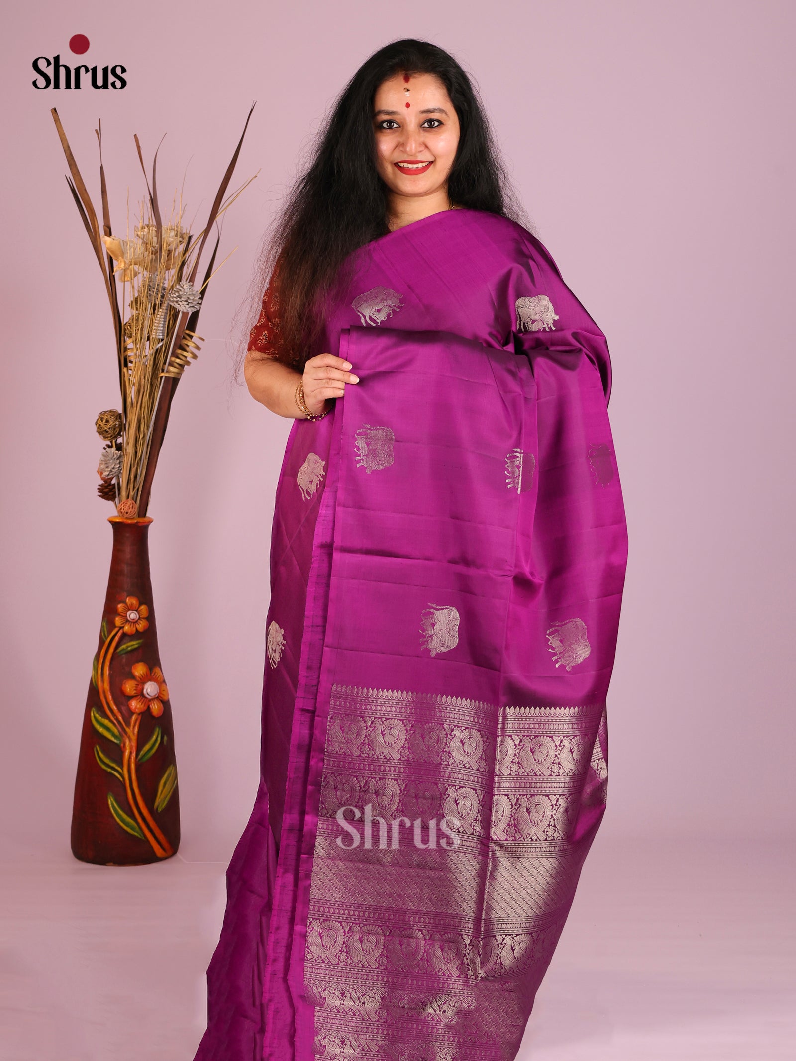 DIS16096 - Soft Silk (HR) Saree - Shop on Shrus.com