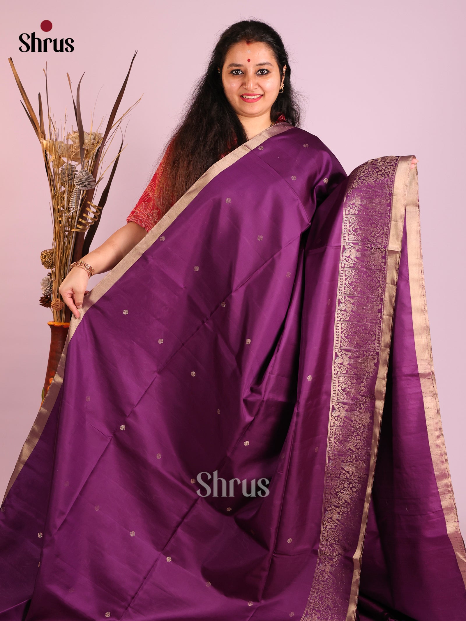 DIS16106 - Soft Silk (HR) Saree - Shop on Shrus.com