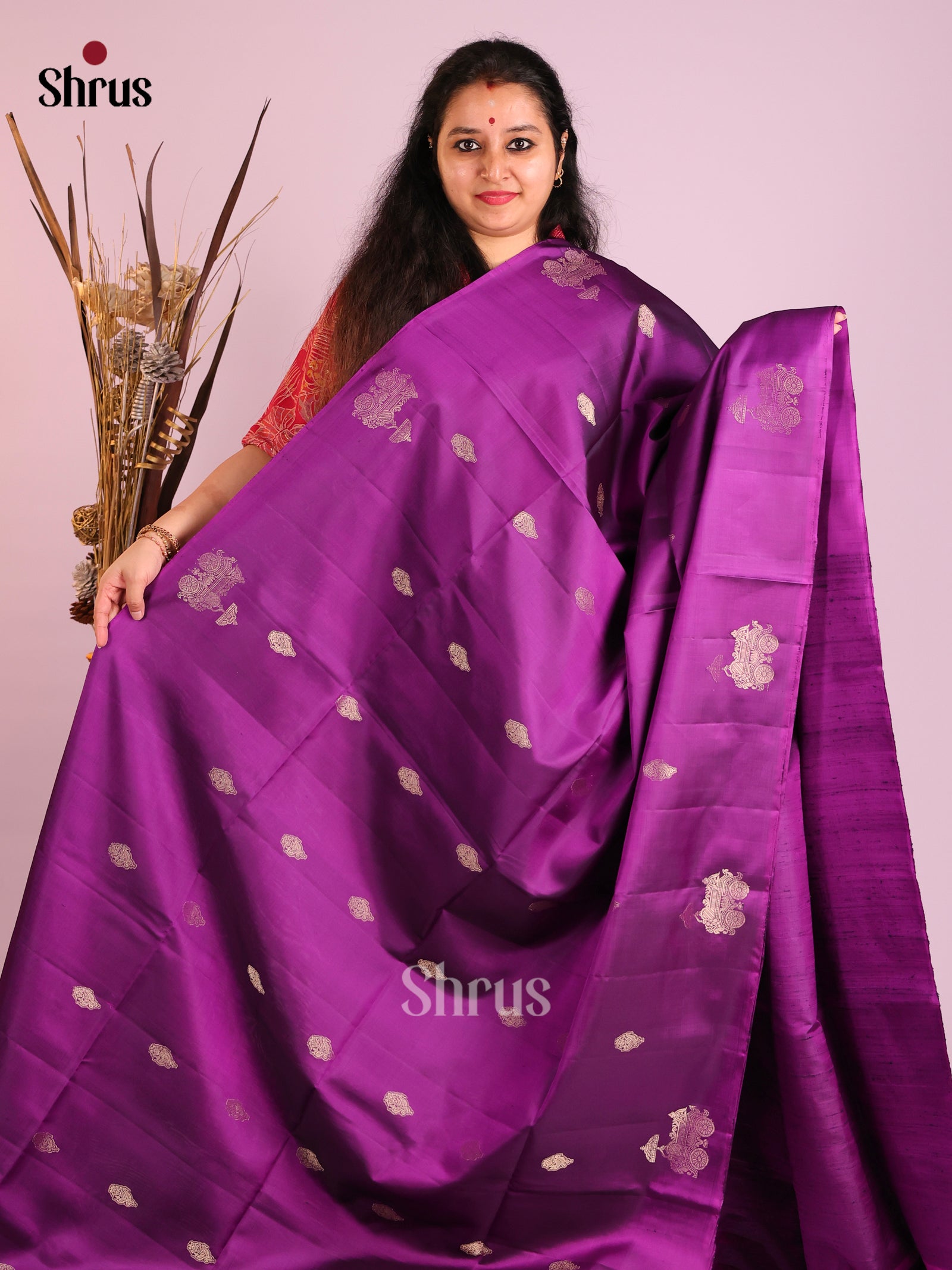 DIS16124 - Soft Silk (HR) Saree - Shop on Shrus.com