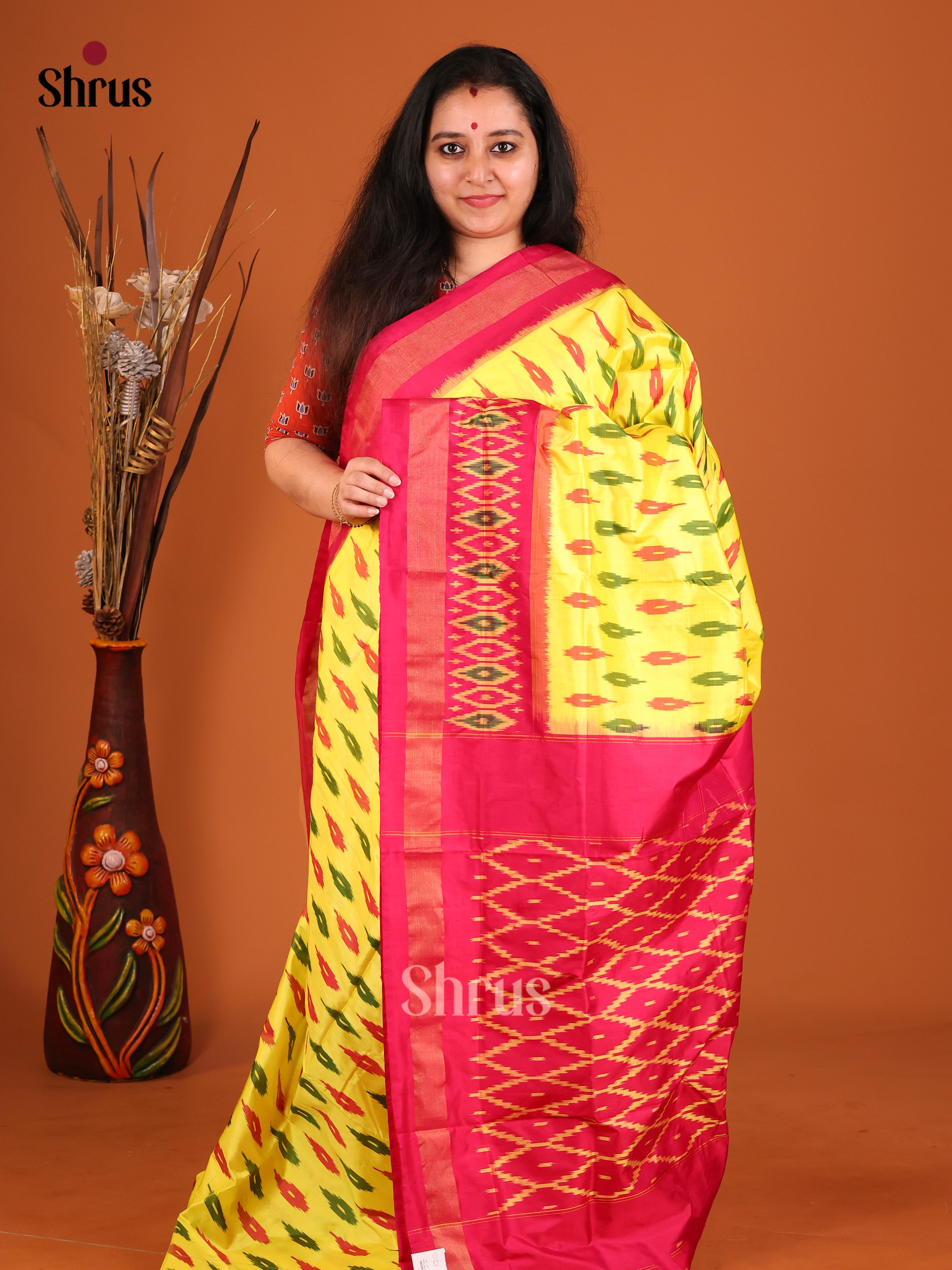 DIS16171 - Ikkat Silk Saree