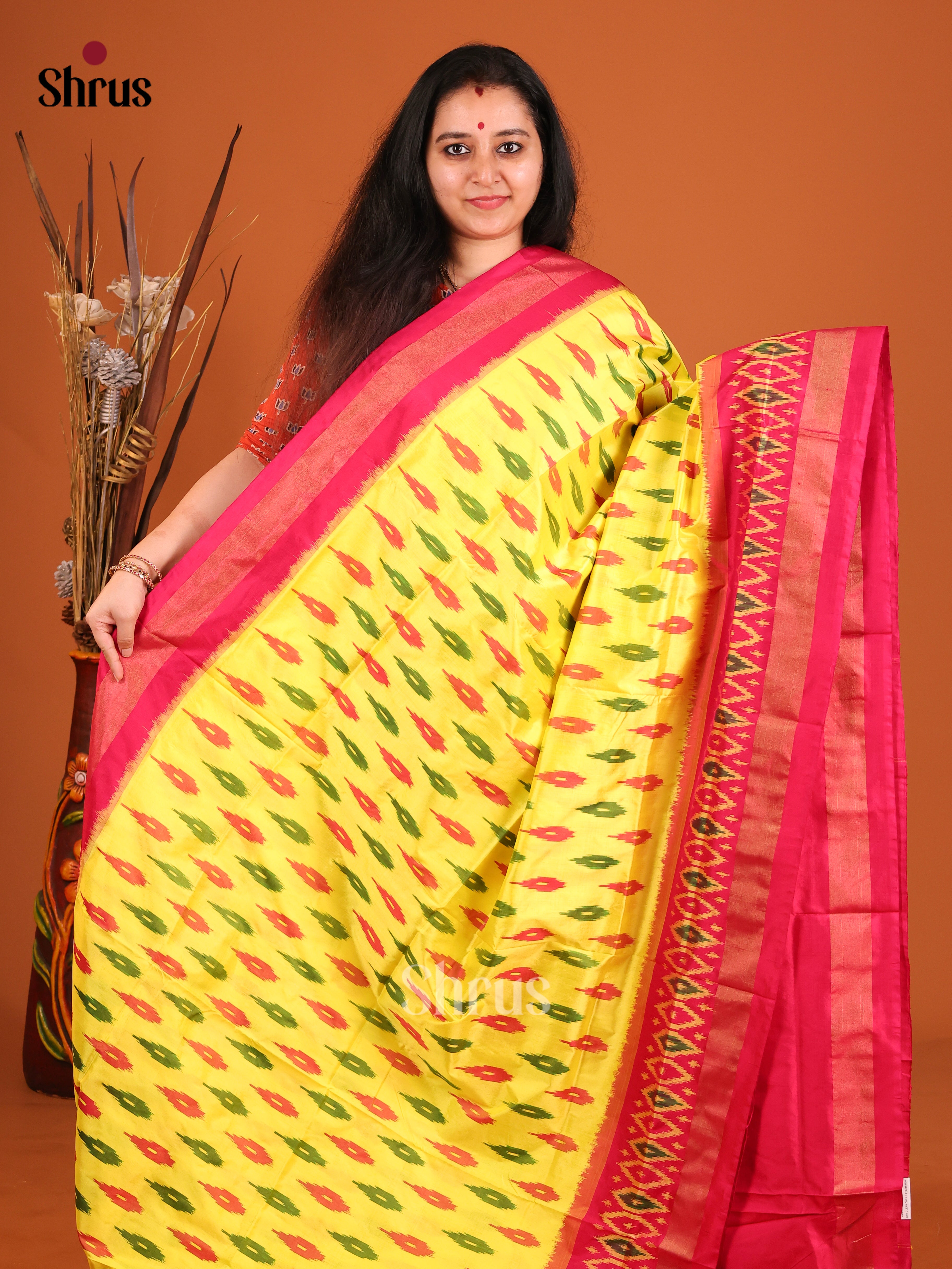 DIS16171 - Ikkat Silk Saree