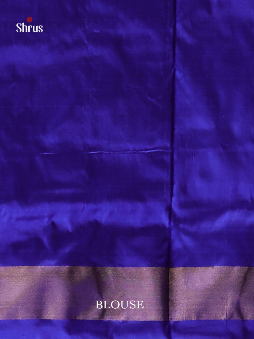 Grey & Blue - Ikkat Silk Saree - Shop on Shrus.com