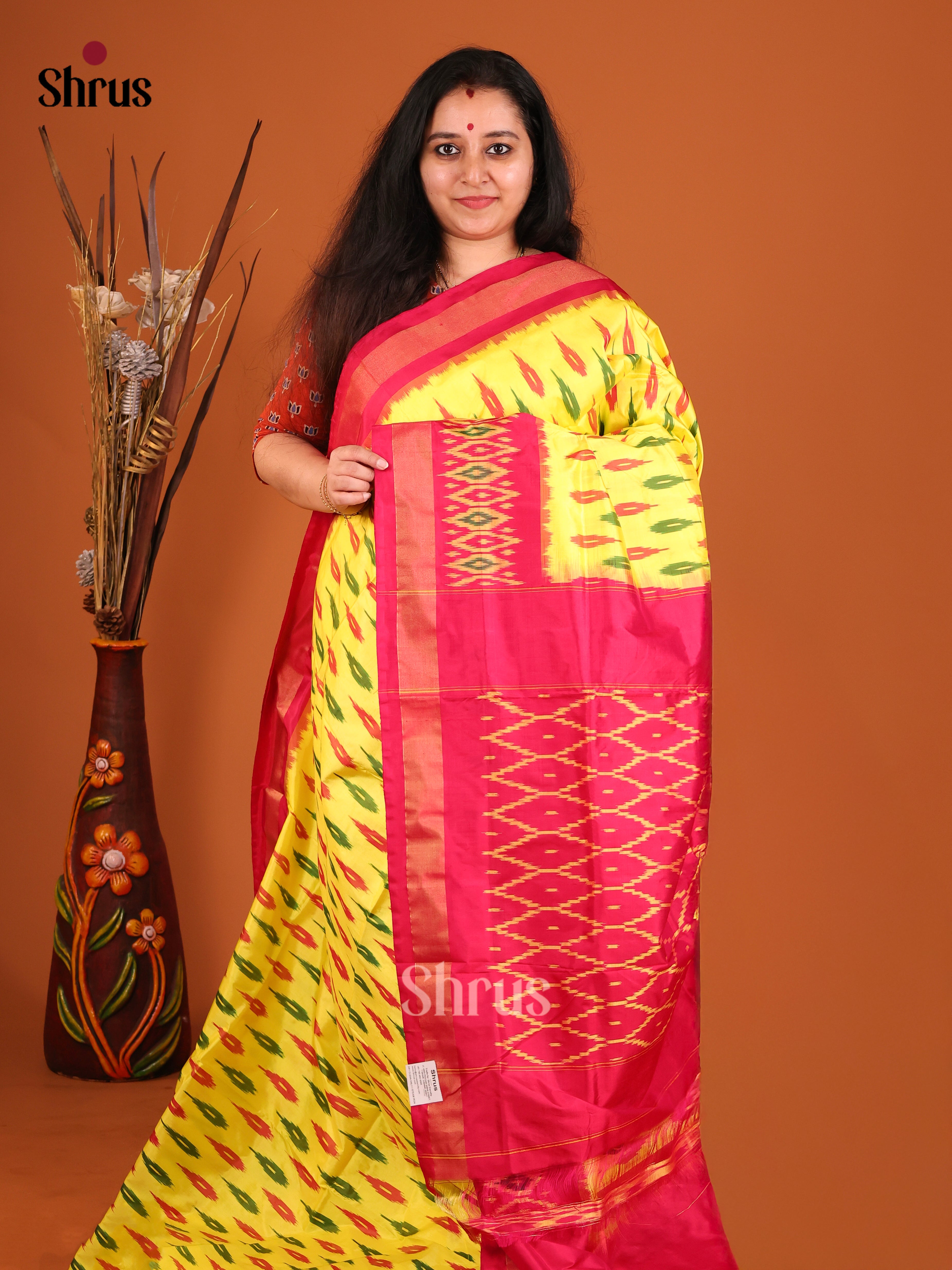 DIS16186 - Ikkat Silk Saree