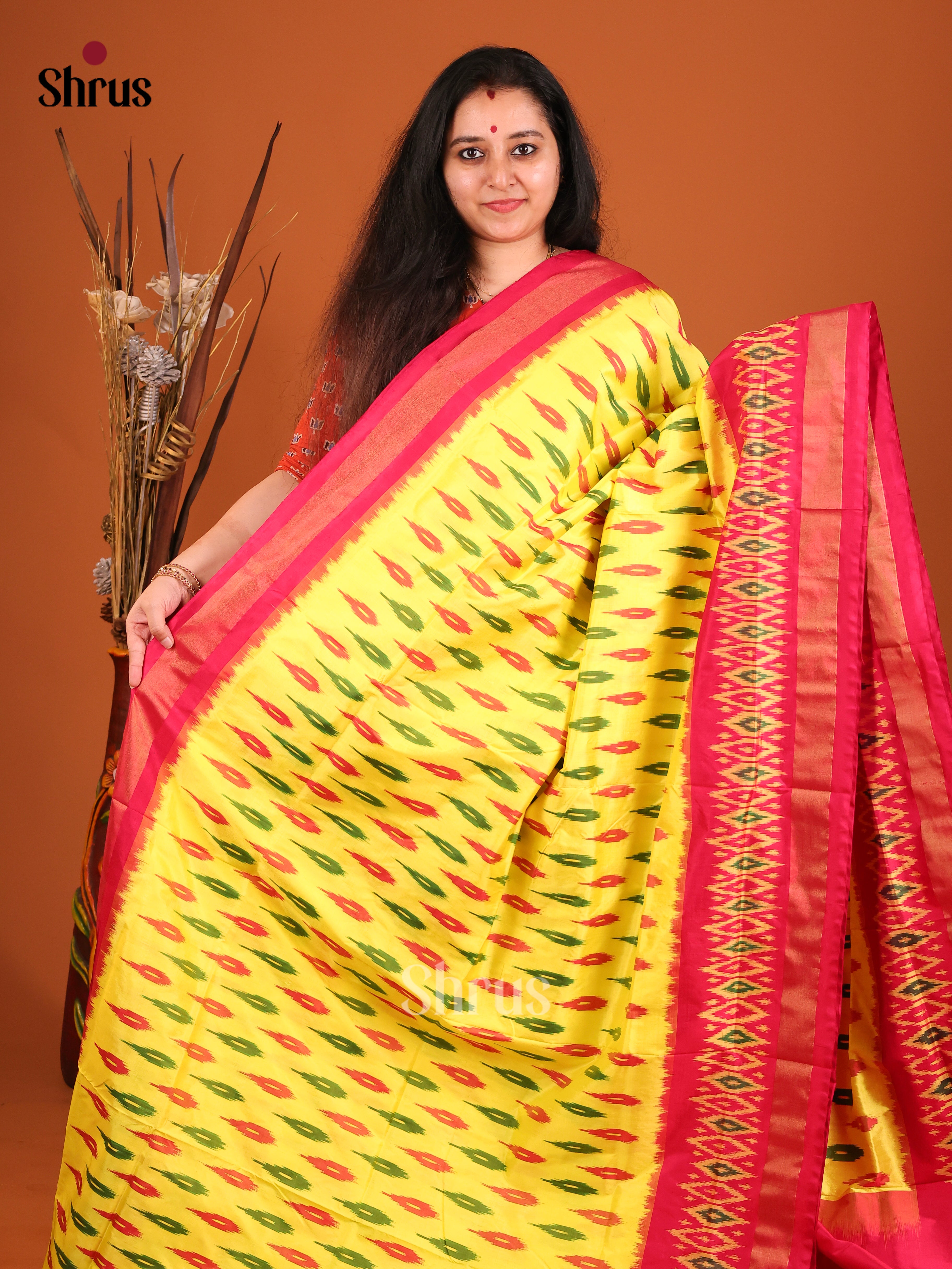 DIS16186 - Ikkat Silk Saree