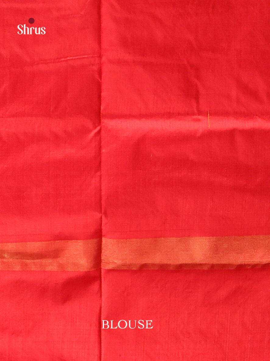 Blue & Red - Ikkat Silk Saree