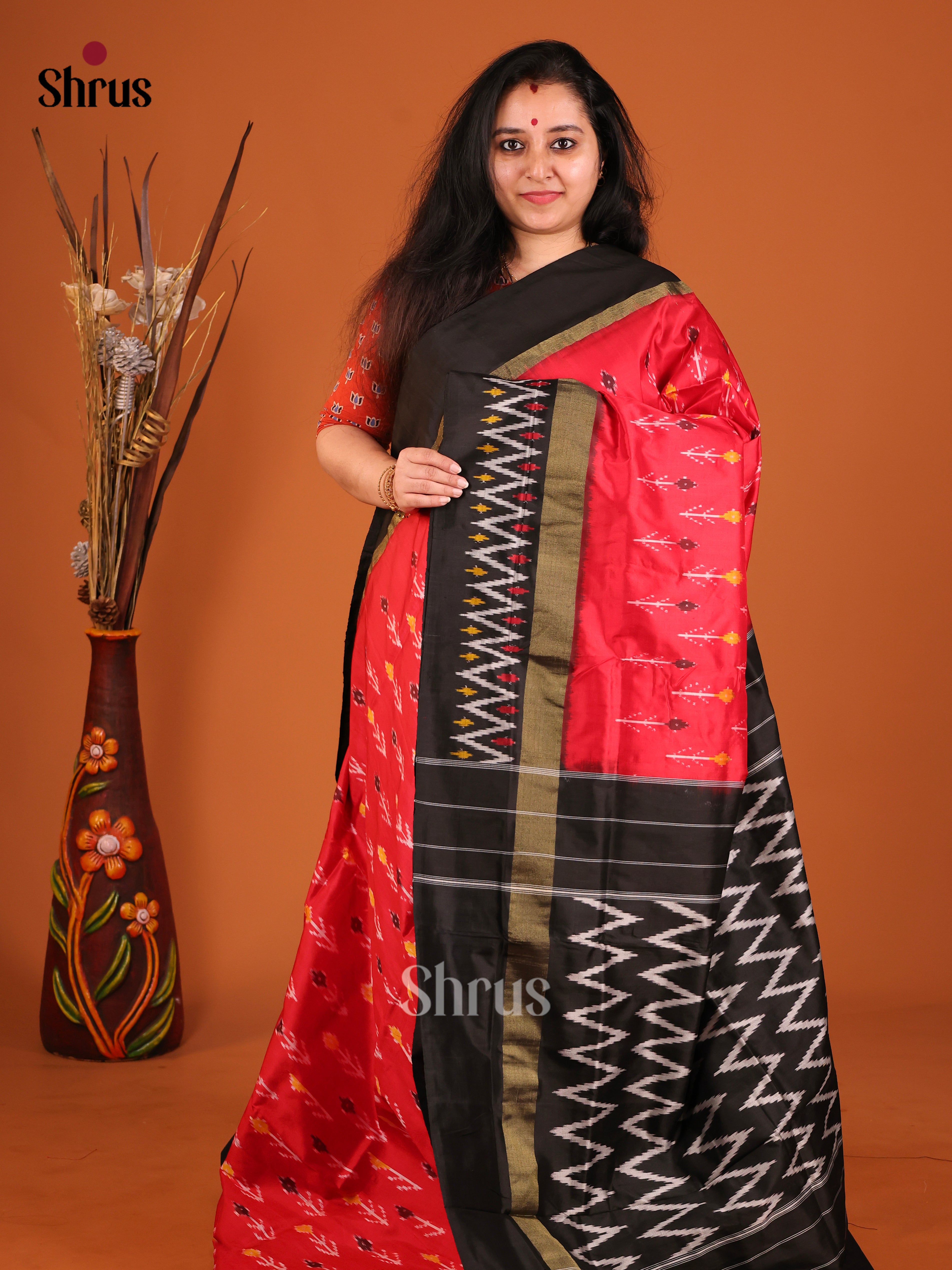 DIS16205 - Ikkat Silk Saree