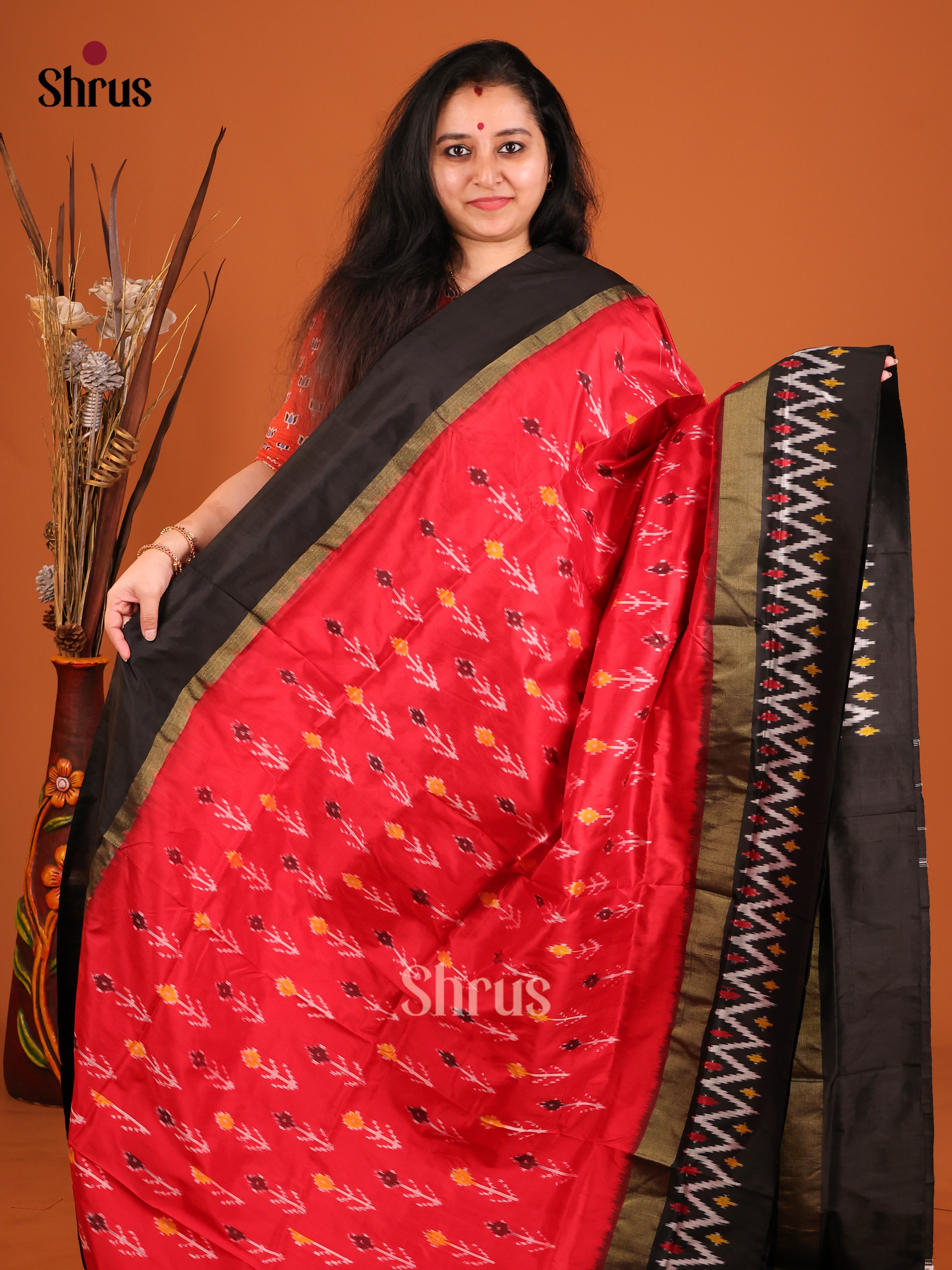DIS16205 - Ikkat Silk Saree