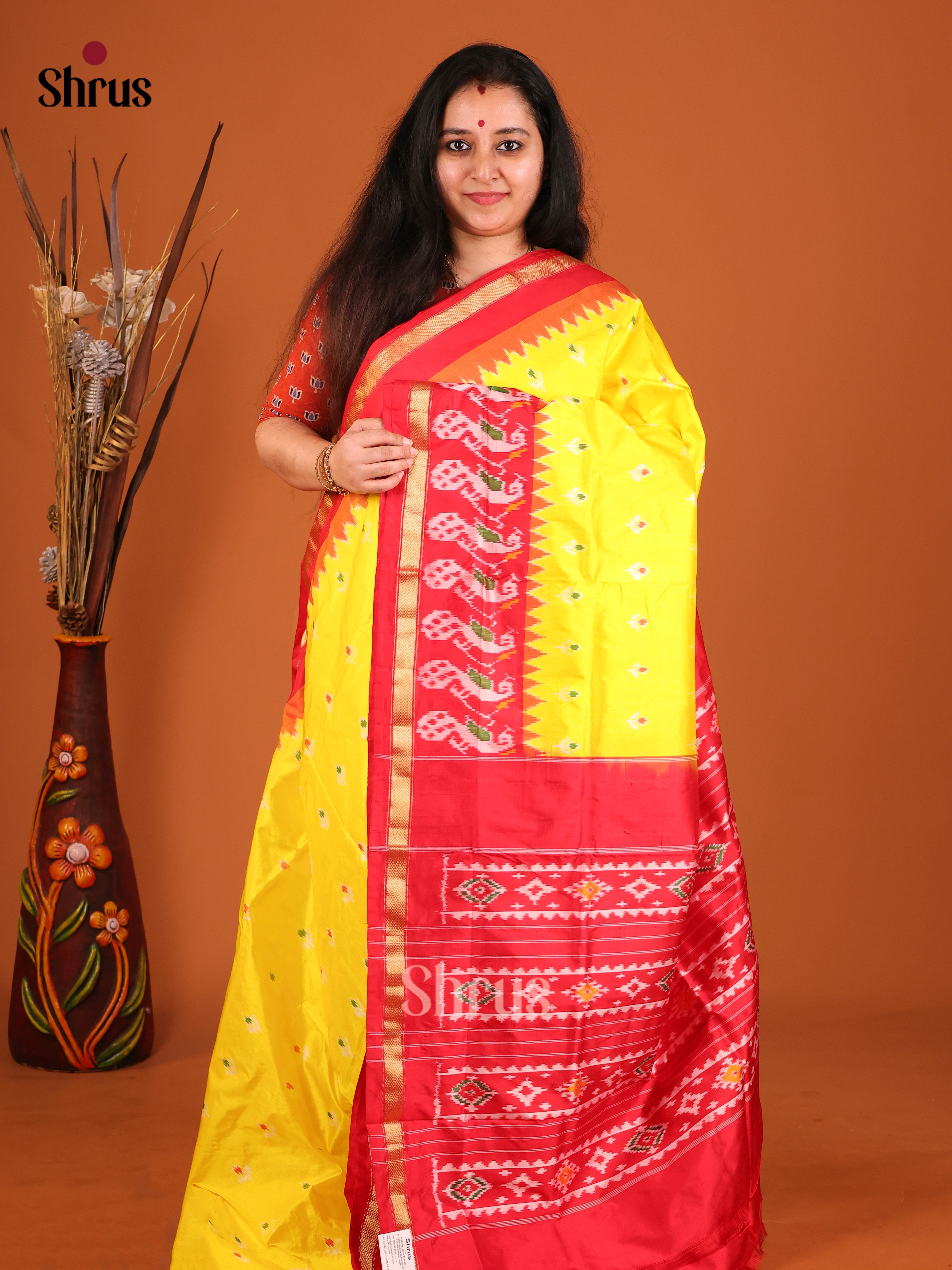 DIS16212 - Ikkat Silk Saree