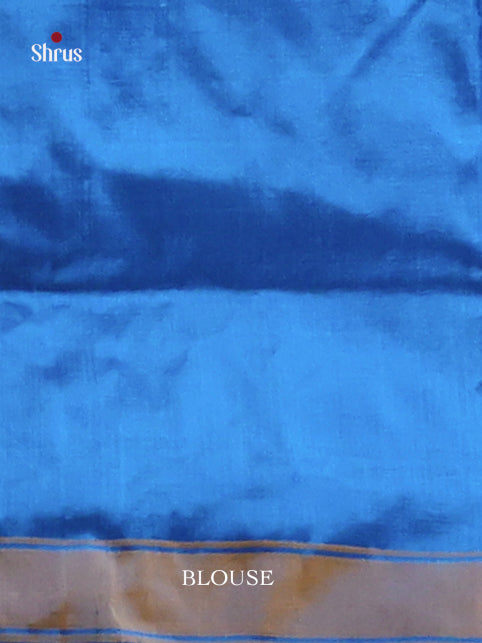 Purple & Blue - Ikkat Silk Saree