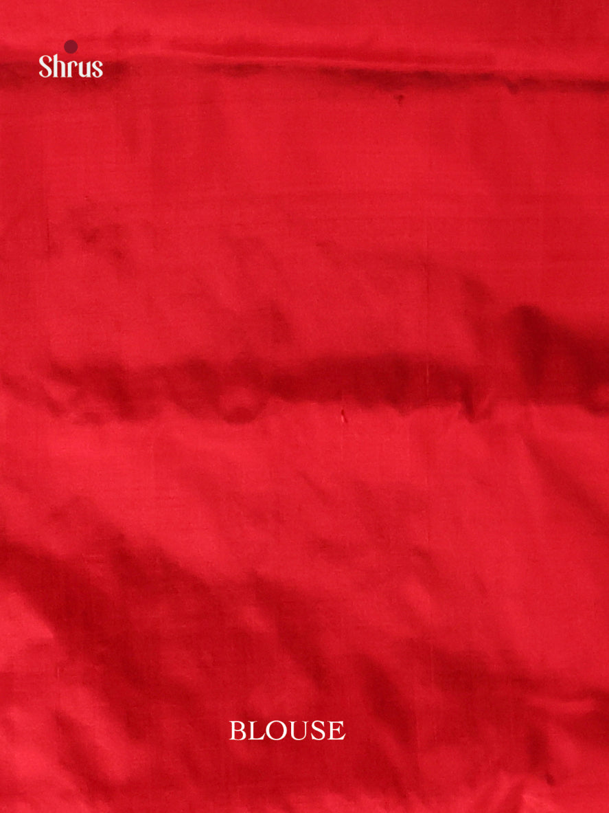 Stunning Red & White Ikkat Saree With Floral Motifs