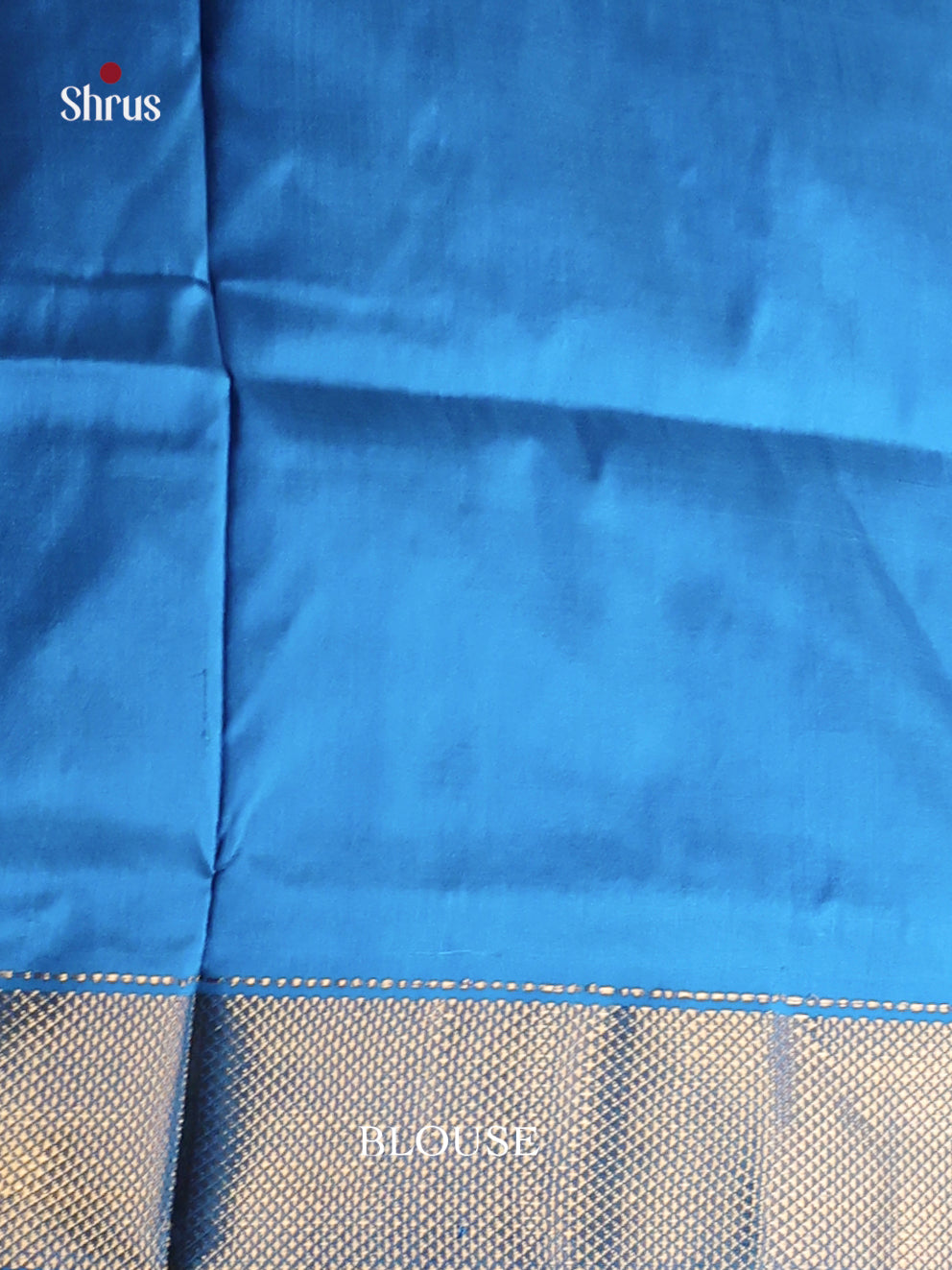 Striking Royal Blue Ikkat Saree With Light Blue Zari Border