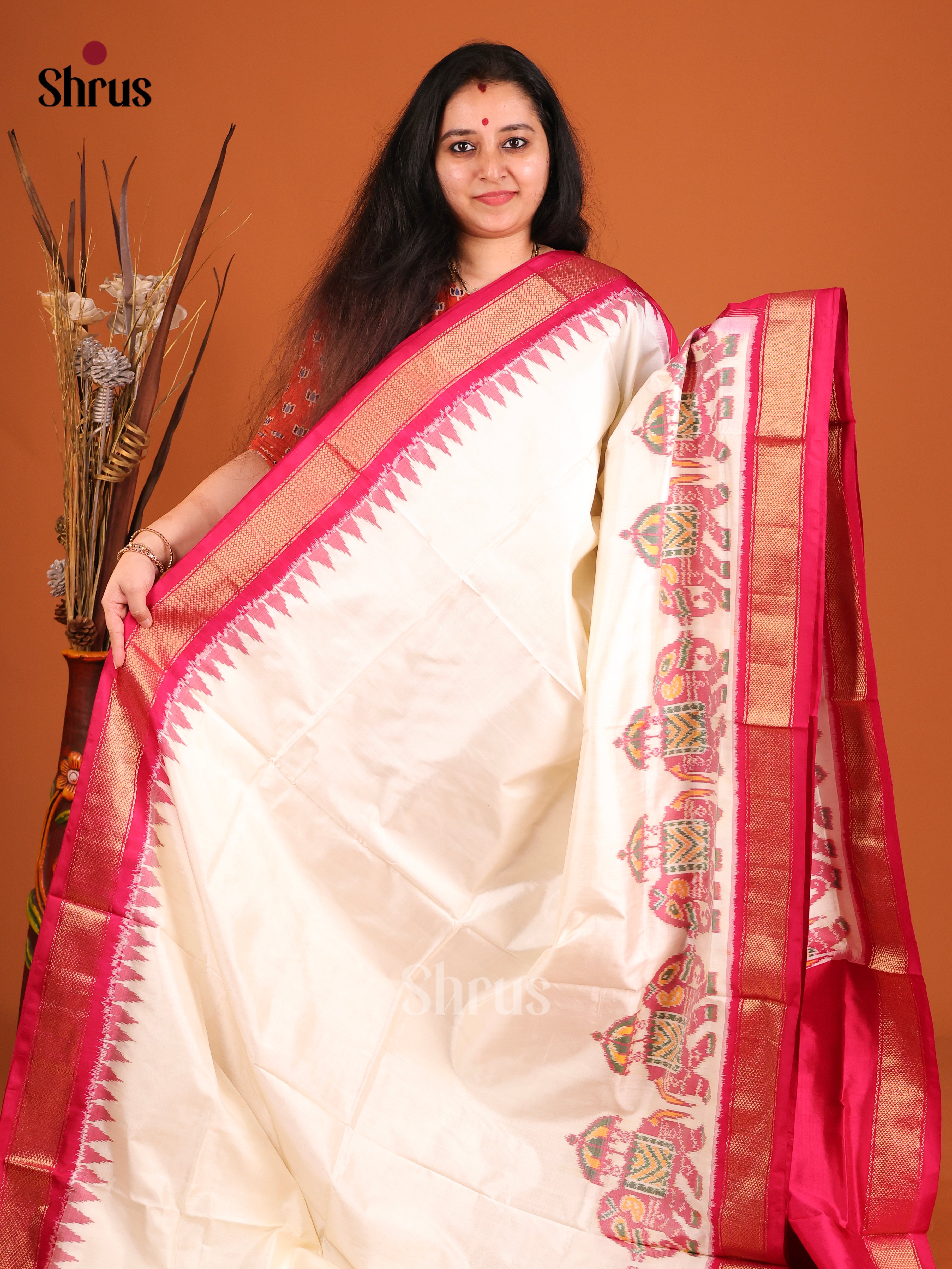 DIS16256 - Ikkat Silk Saree