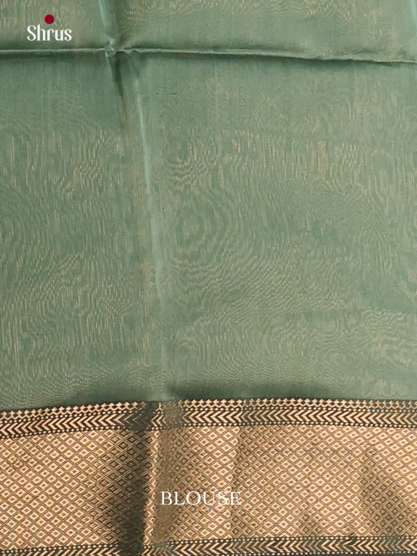 Grey Green(Single Tone) - Maheshwari silkcotton Saree - Shop on Shrus.com