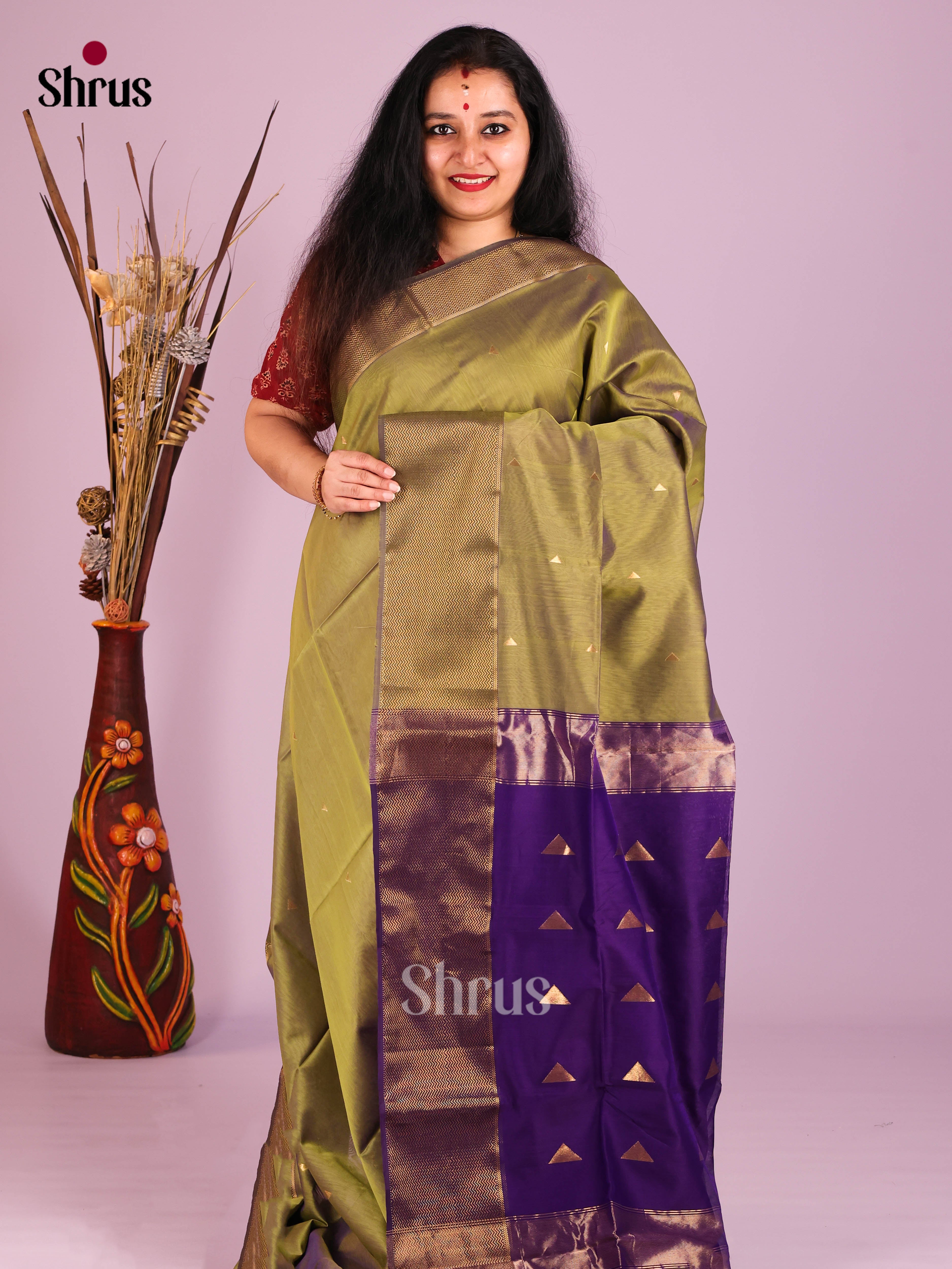 DIS16272 - Maheshwari silkcotton Saree - Shop on Shrus.com