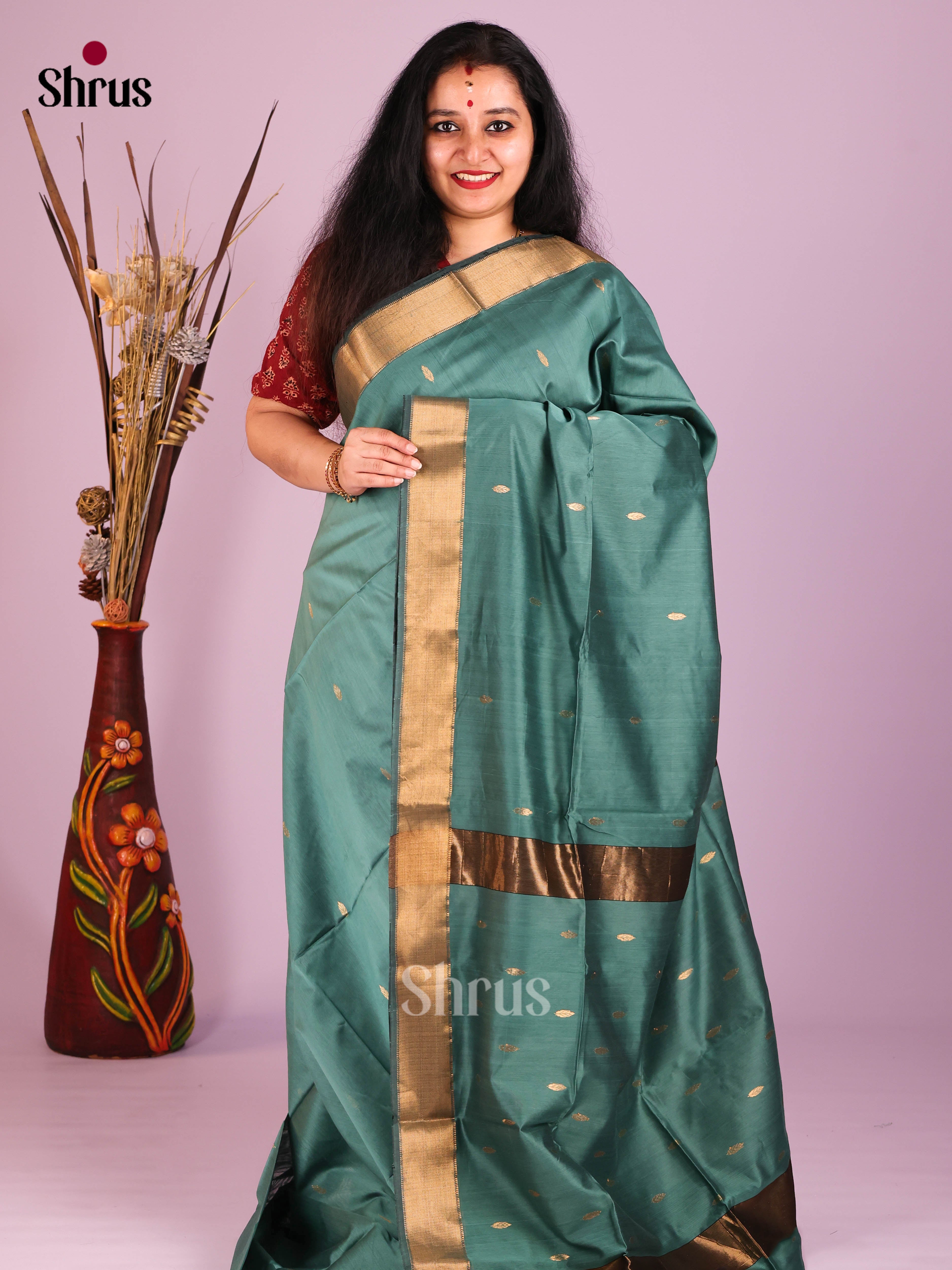 DIS16278 - Maheshwari silkcotton Saree - Shop on Shrus.com