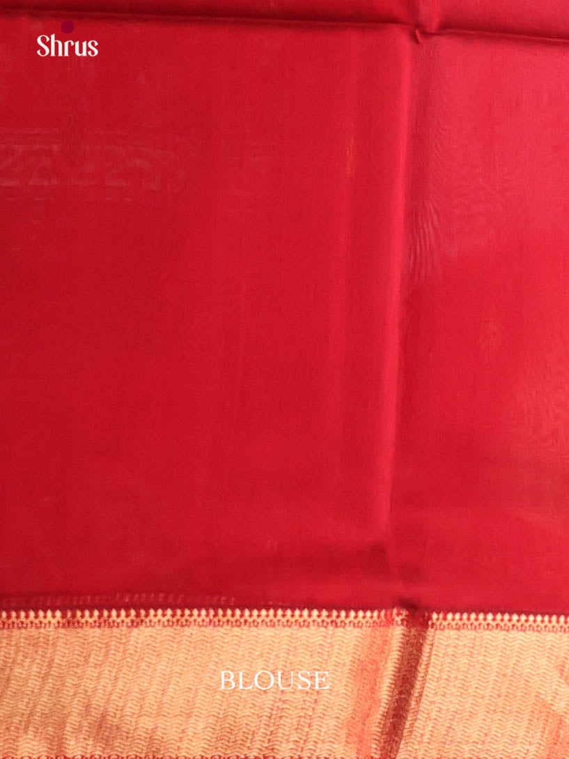 Peacock Green & Red - Maheshwari silkcotton Saree - Shop on Shrus.com