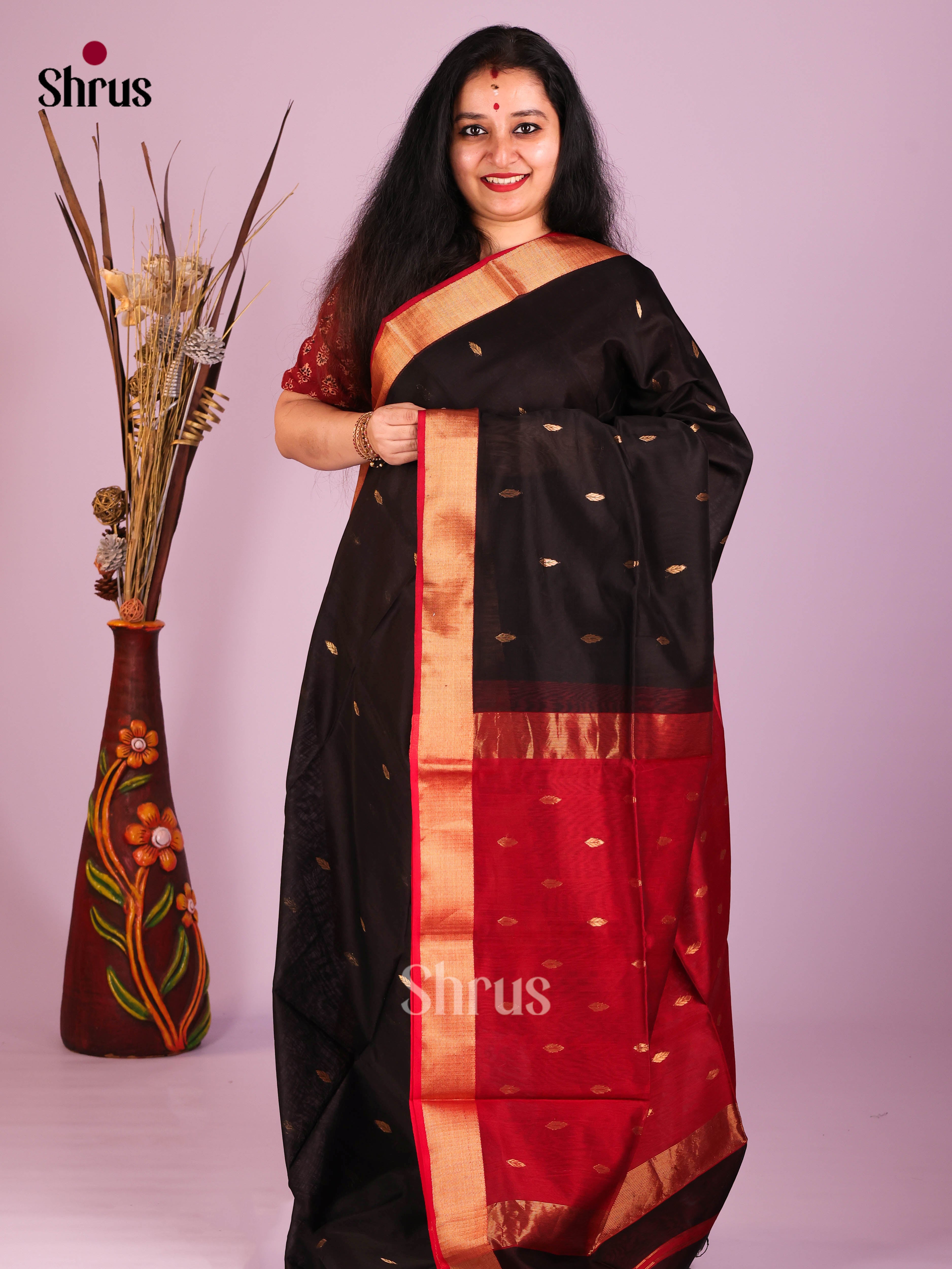 DIS16283 - Maheshwari silkcotton Saree - Shop on Shrus.com