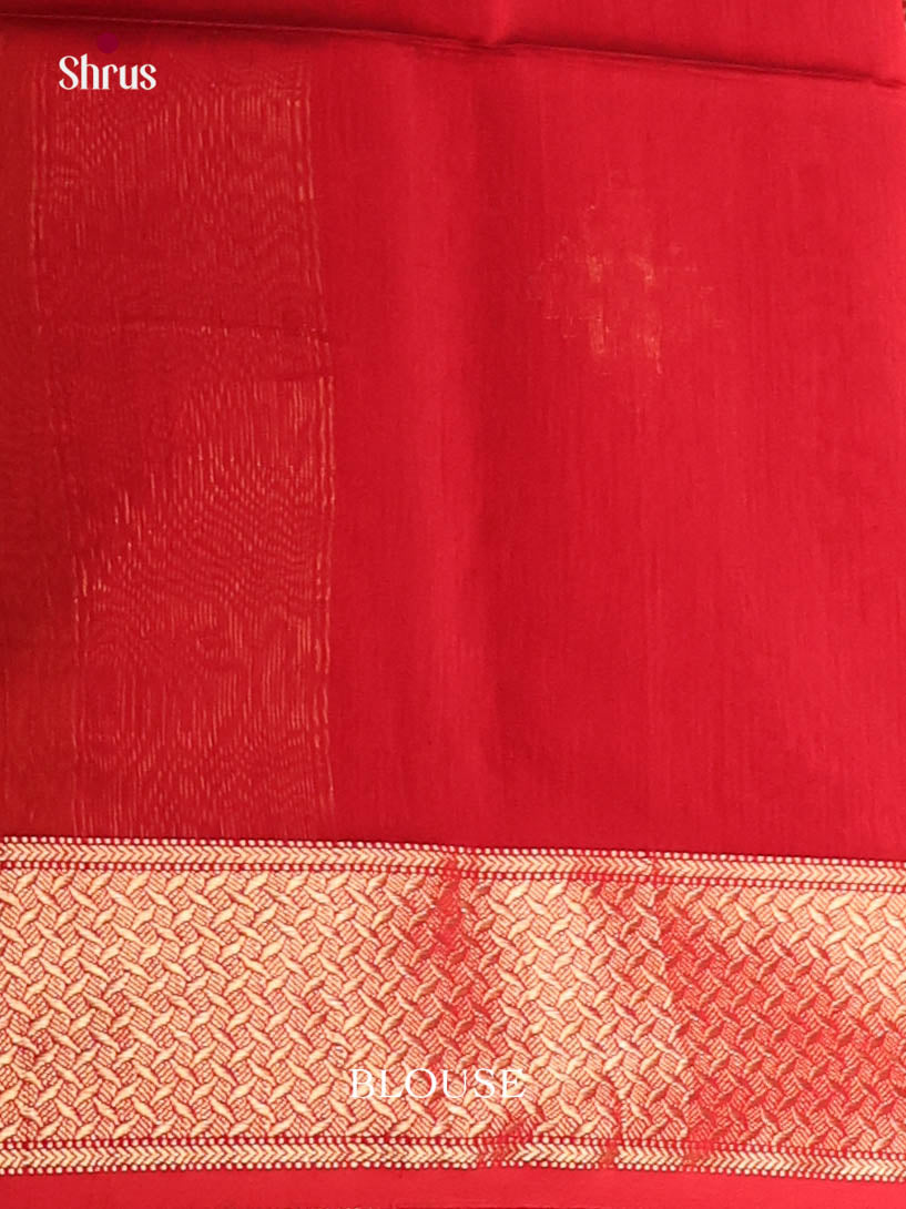 Mustard & Red - Maheshwari silkcotton Saree - Shop on Shrus.com