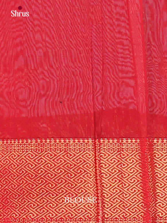 Mehandi Green & Red- Maheshwari silkcotton Saree - Shop on Shrus.com
