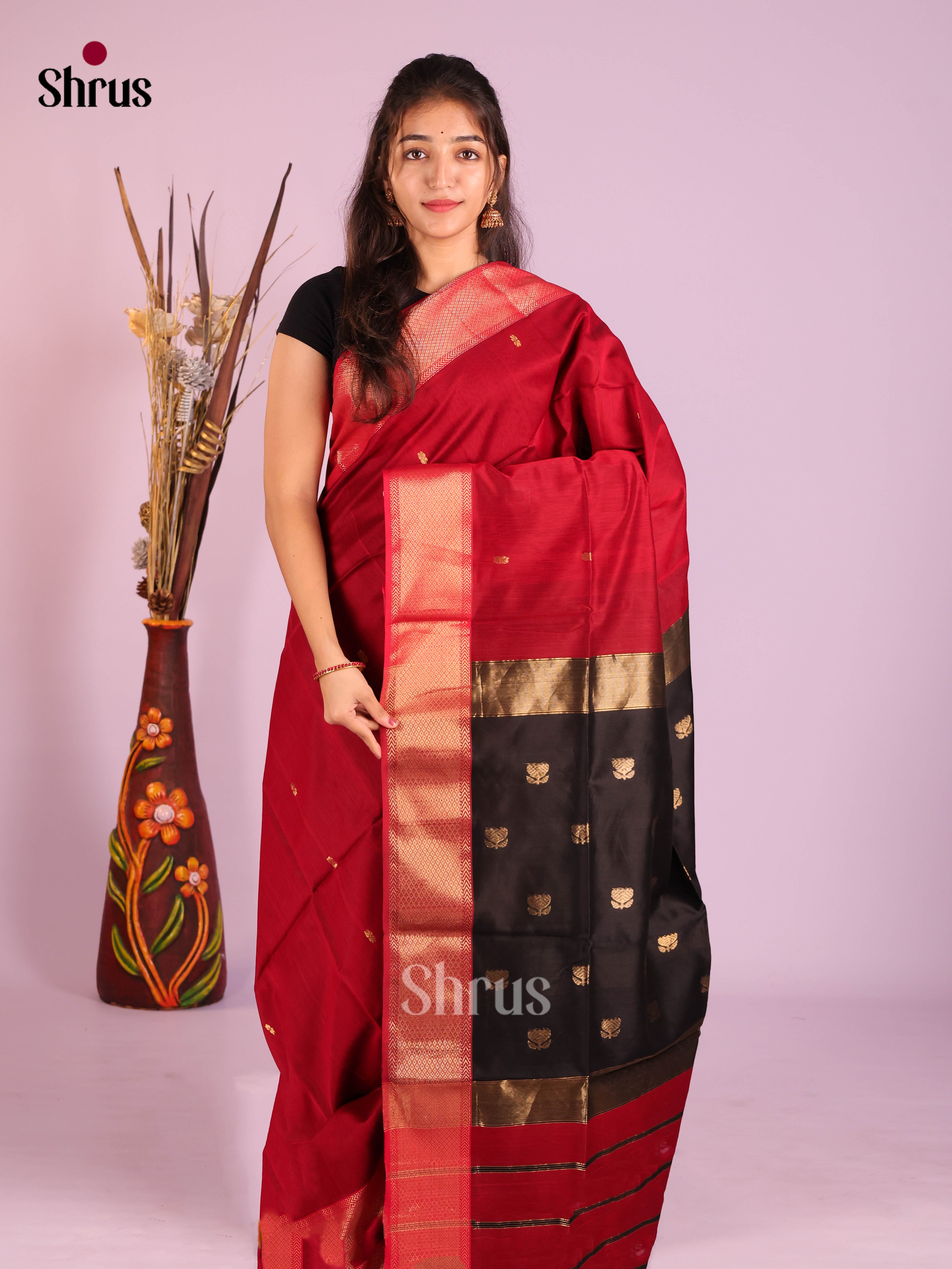 DIS16321 - Maheshwari silkcotton Saree - Shop on Shrus.com