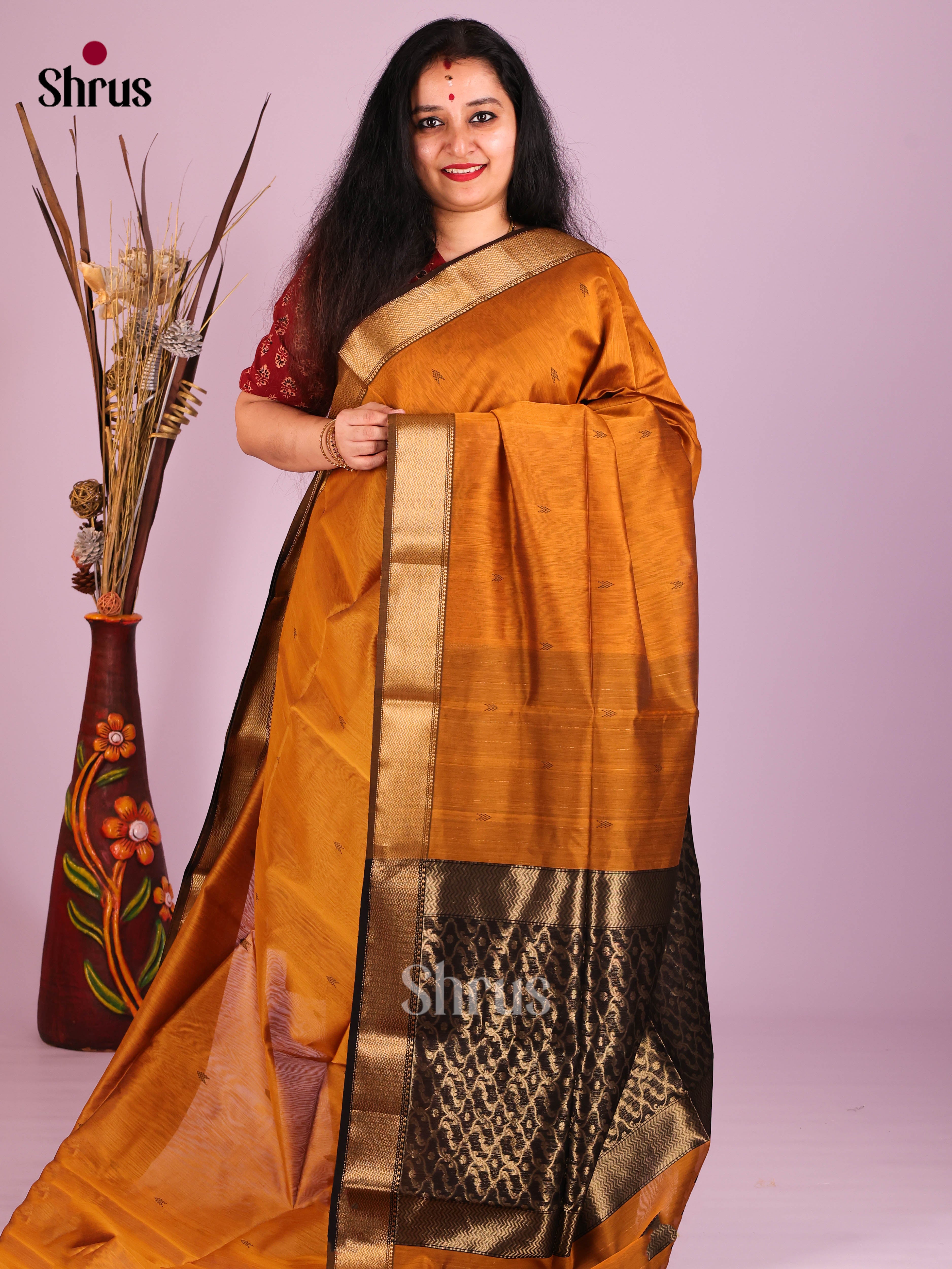 DIS16328 - Maheshwari silkcotton Saree - Shop on Shrus.com