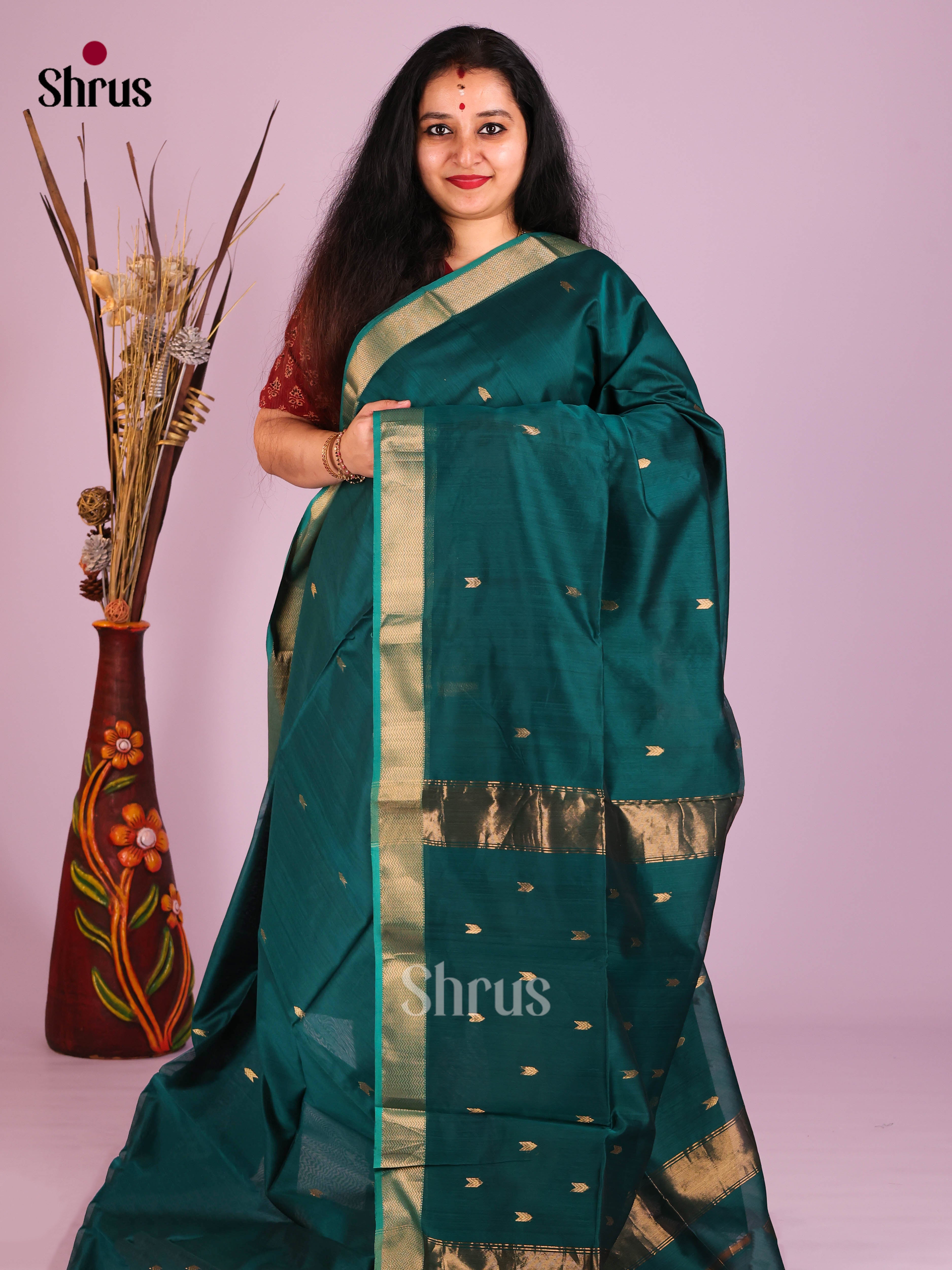 DIS16333 - Maheshwari silkcotton Saree - Shop on Shrus.com