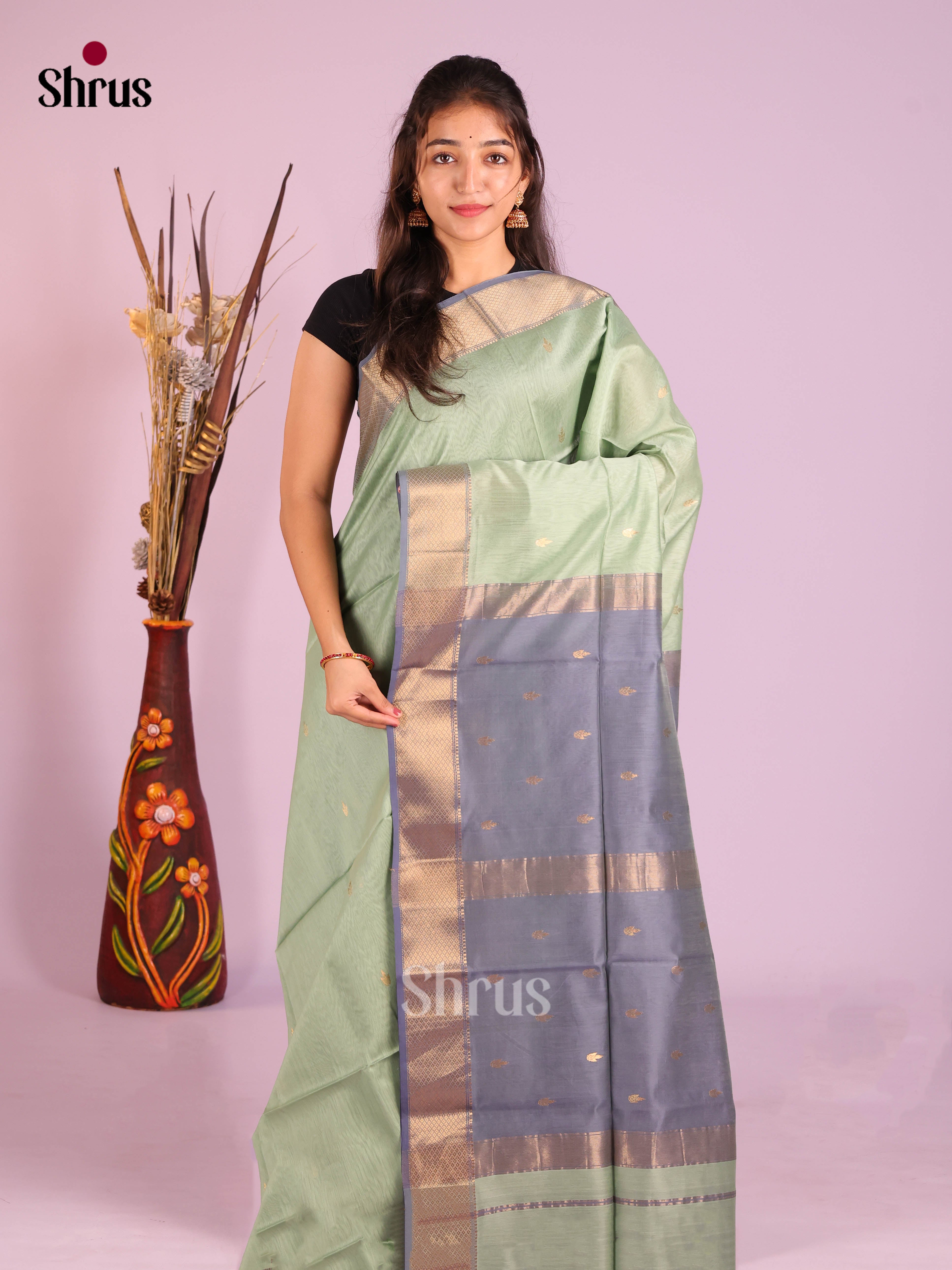 DIS16352 - Maheshwari silkcotton Saree - Shop on Shrus.com