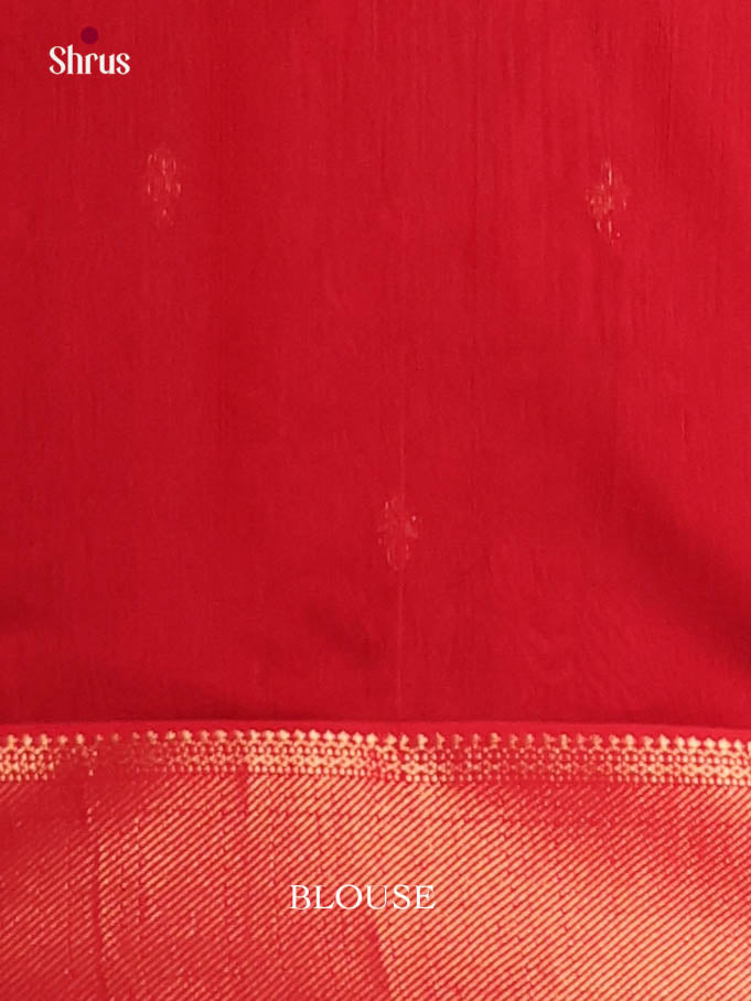 Grey & Red - Maheshwari silkcotton Saree - Shop on Shrus.com