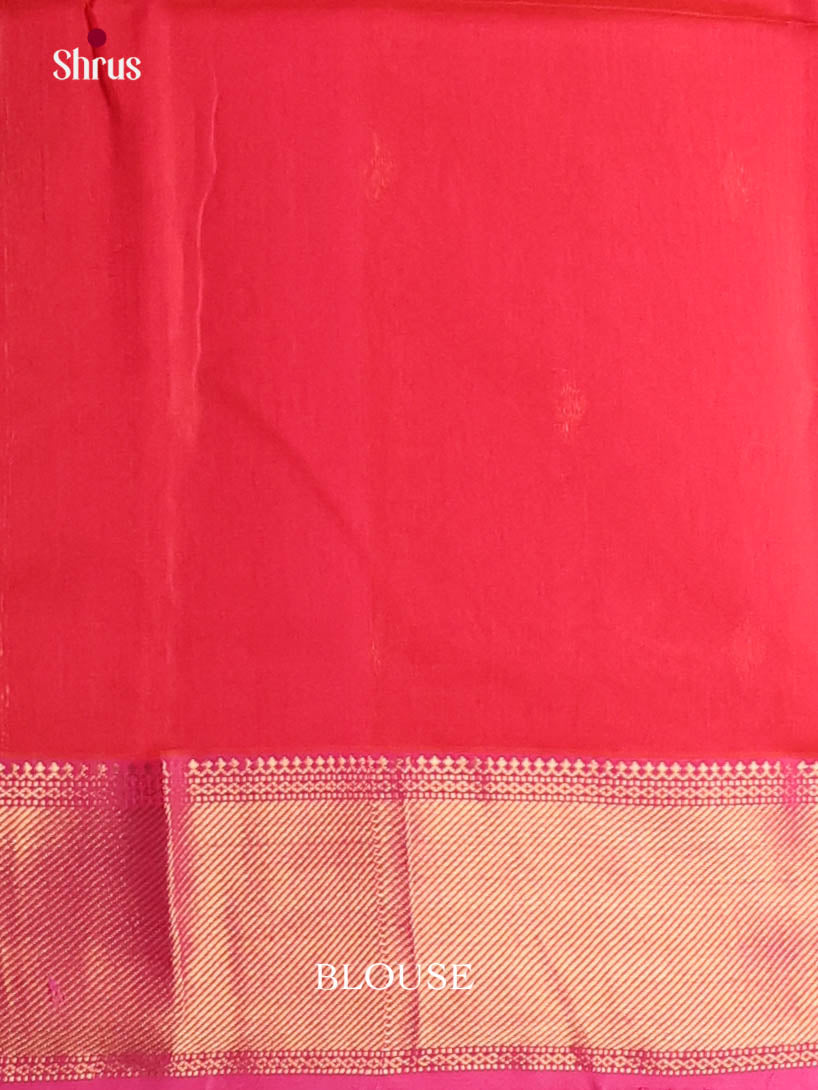 Pista Green & Red - Maheshwari silkcotton Saree - Shop on Shrus.com