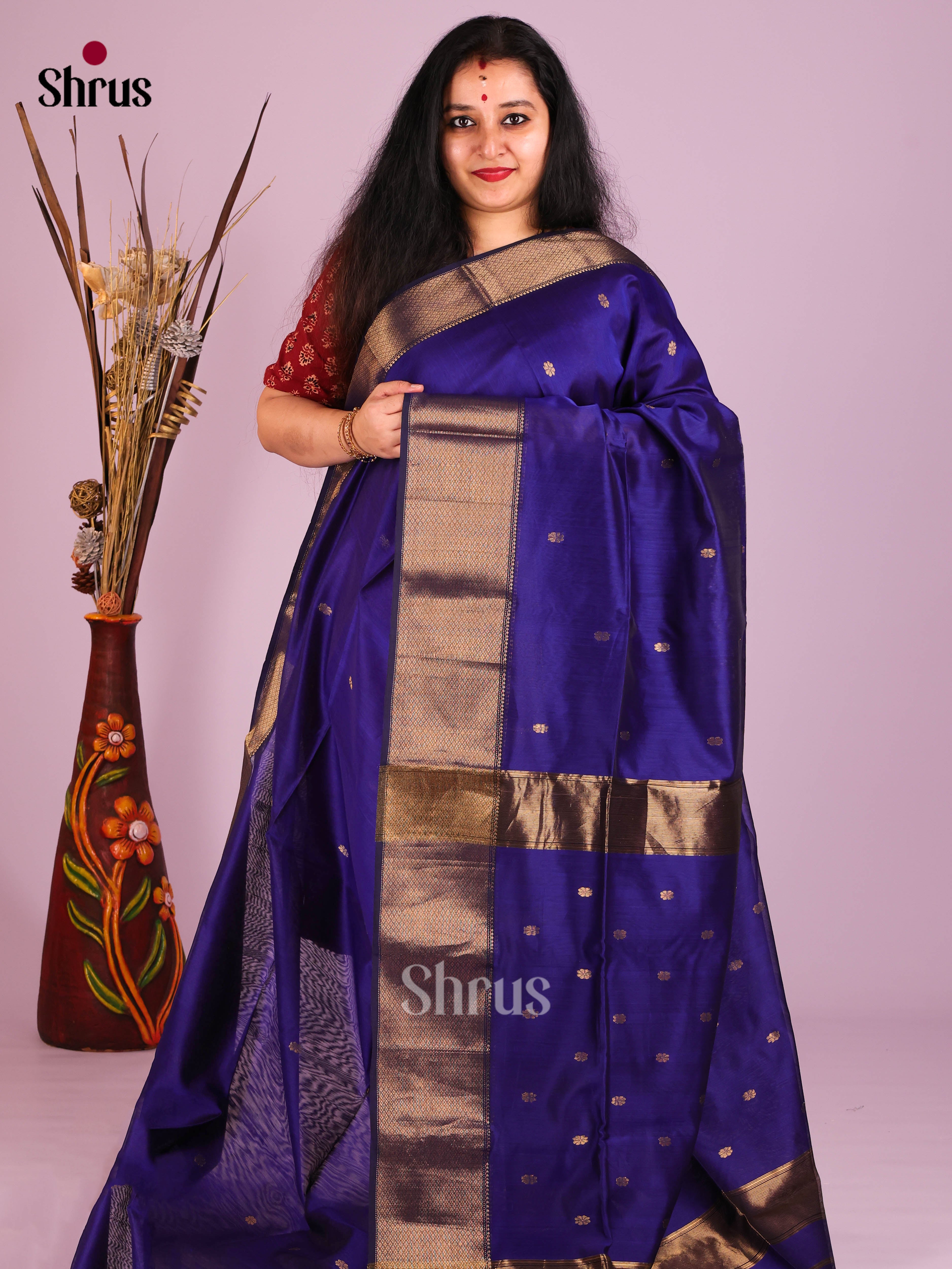 DIS16362 - Maheshwari silkcotton Saree - Shop on Shrus.com