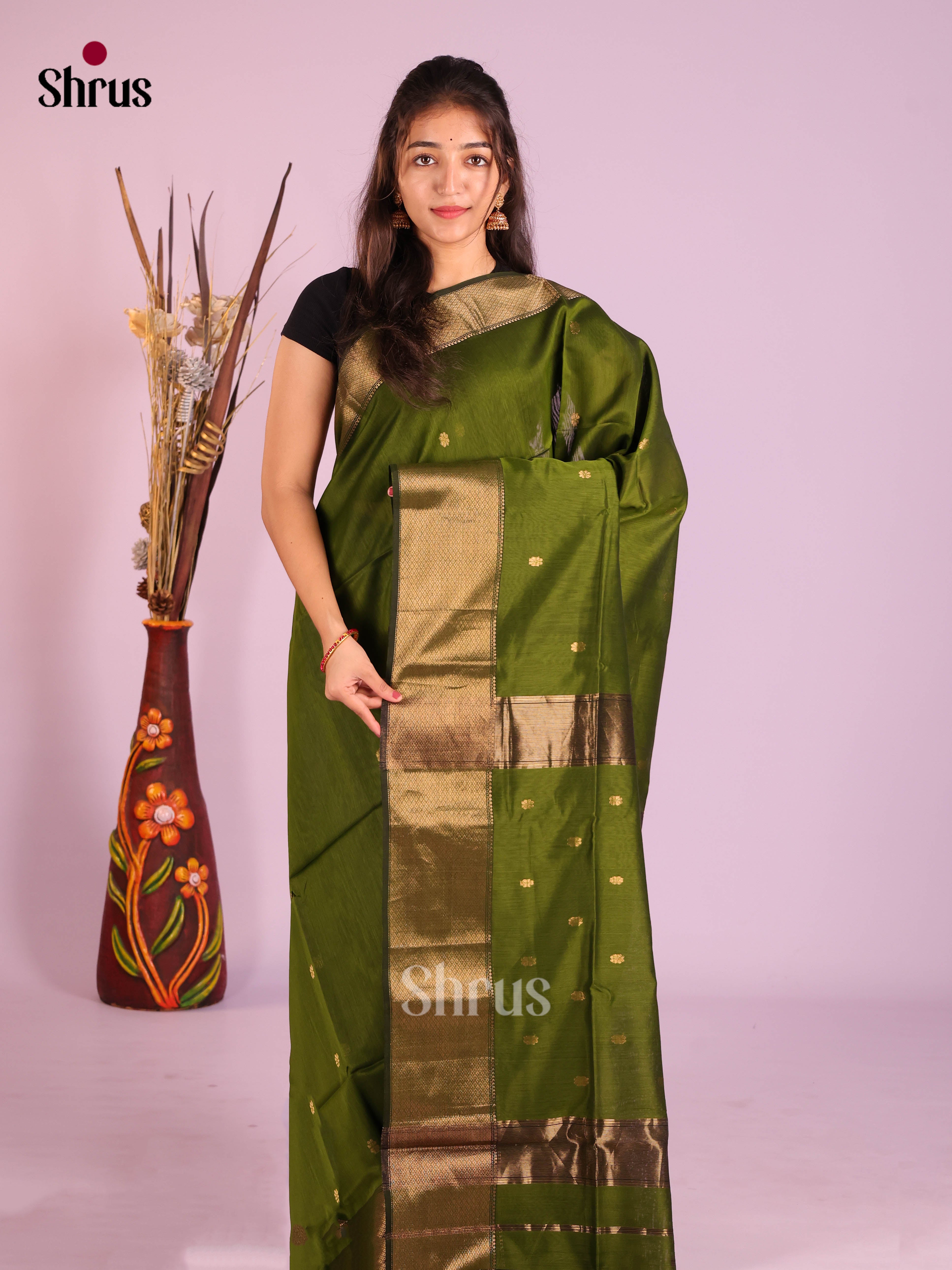 DIS16366 - Maheshwari silkcotton Saree - Shop on Shrus.com