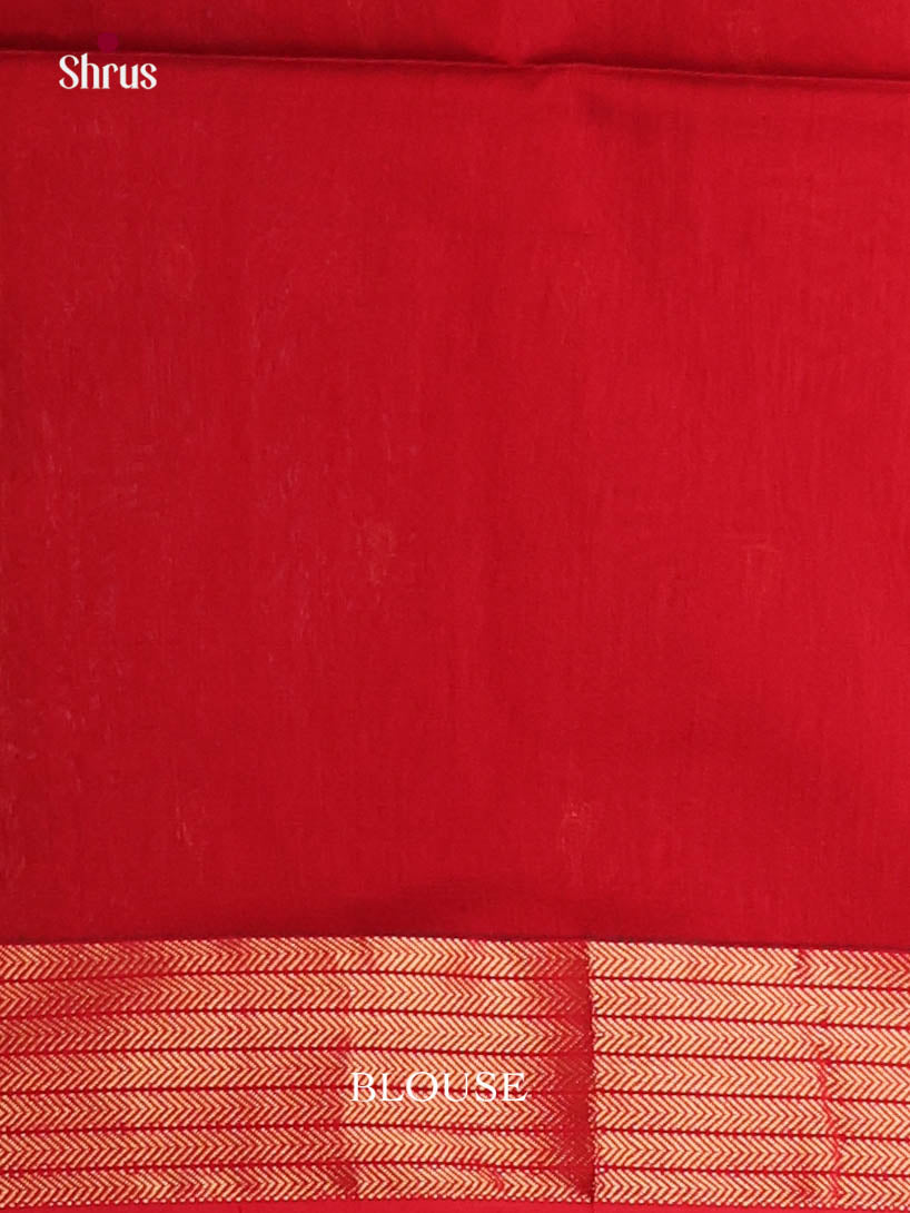 Peacock Green & Red - Maheshwari silkcotton Saree - Shop on Shrus.com
