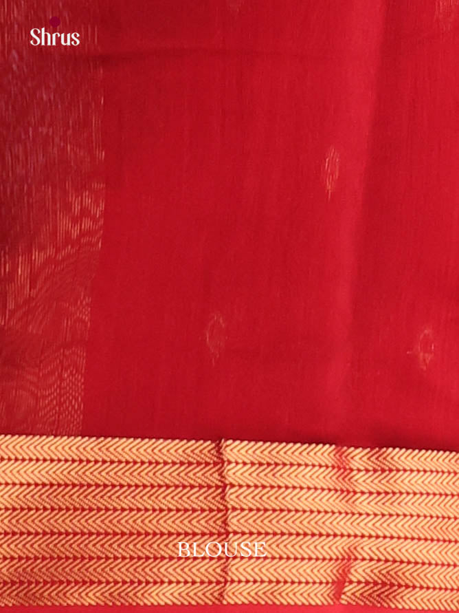 Green & Red- Maheshwari silkcotton Saree