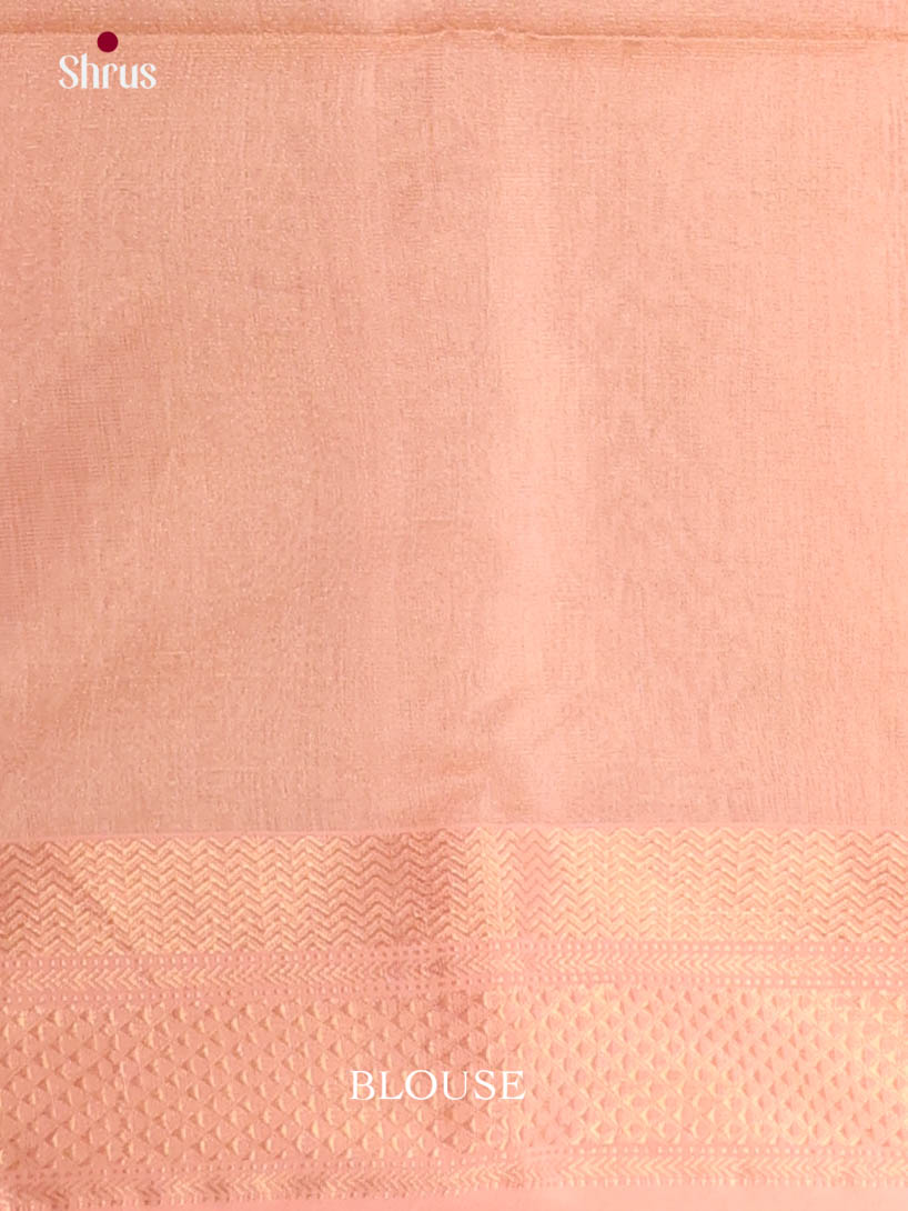 Peach (Single Tone)- Maheshwari silkcotton Saree - Shop on Shrus.com
