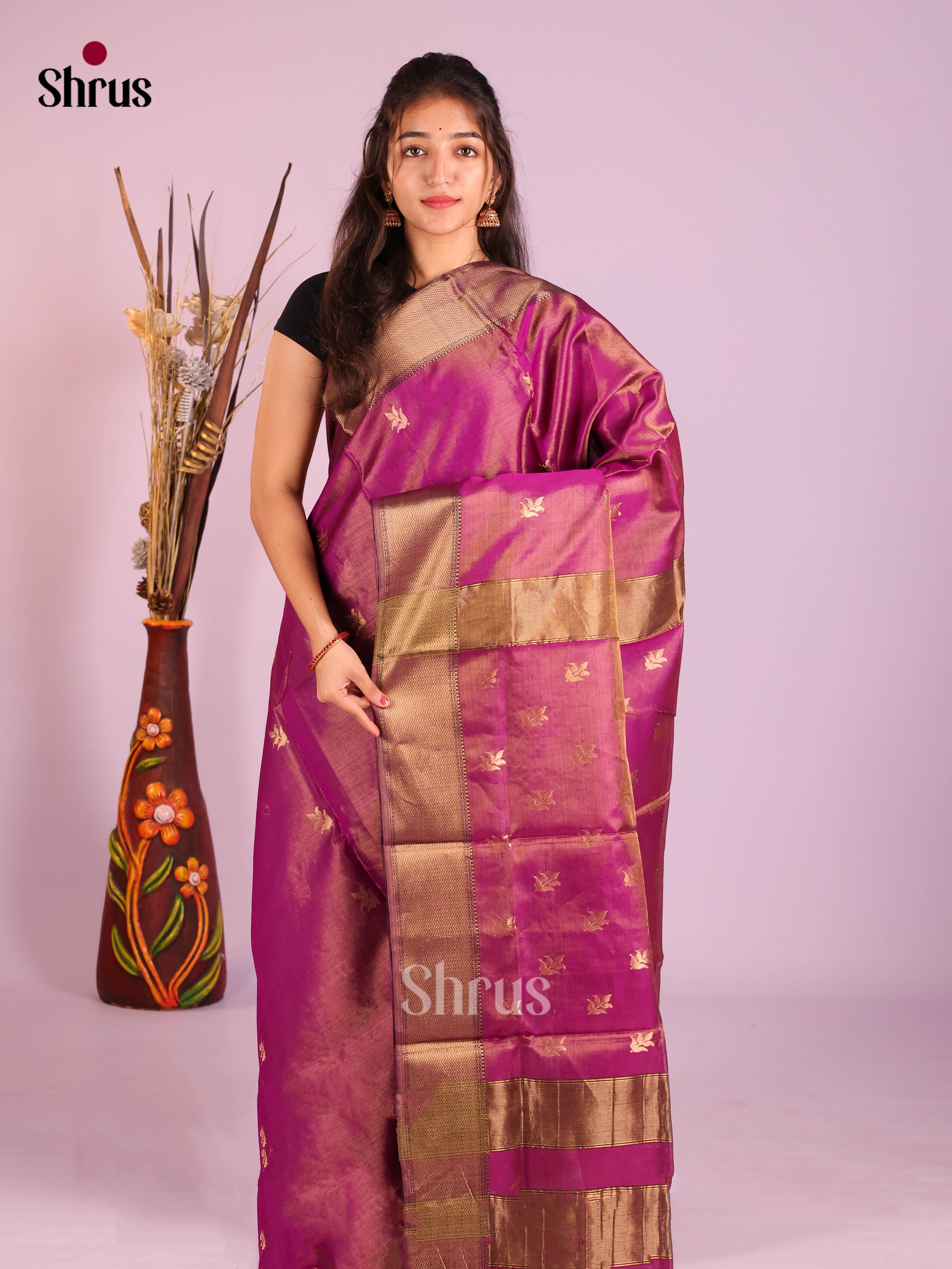 DIS16429 - Maheshwari silkcotton Saree - Shop on Shrus.com