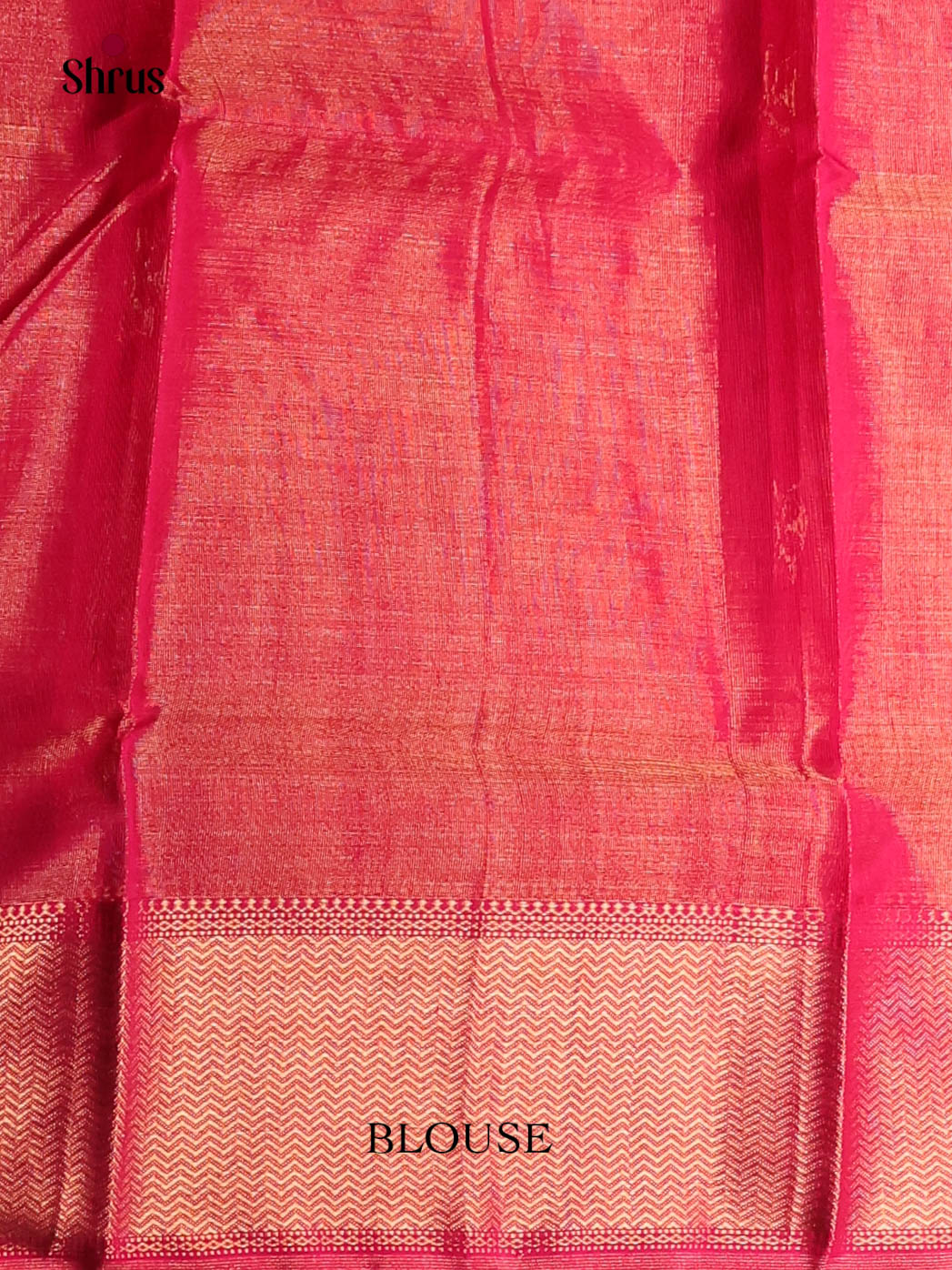 Opulent Pink Maheshwari Cotton Silk Saree With Shimmery body & Zari Leaf Buttas