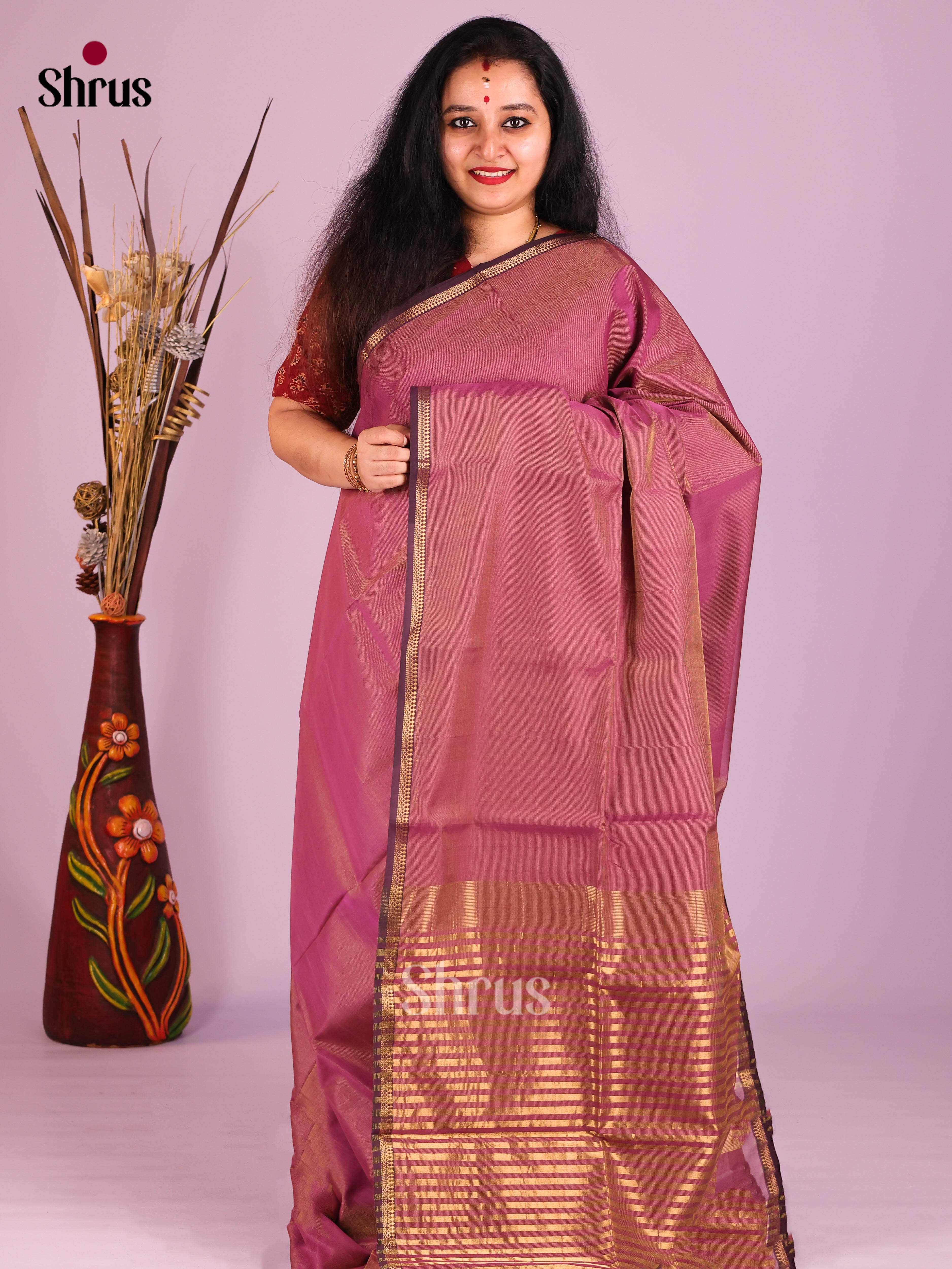 DIS16477 - Maheshwari silkcotton Saree - Shop on Shrus.com