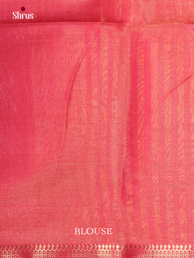 Orangish Pink(Single Tone) - Maheshwari silkcotton Saree - Shop on Shrus.com