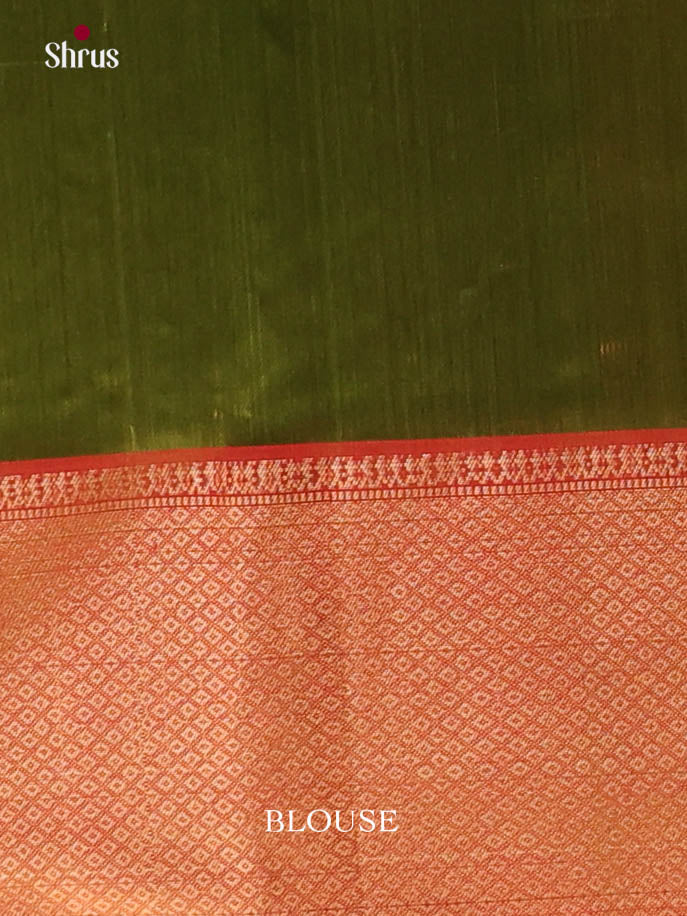 Green & Red - Maheshwari silkcotton Saree - Shop on Shrus.com