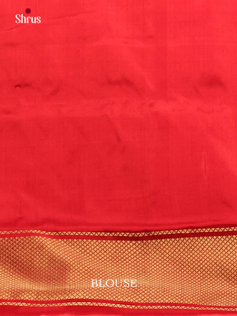 Blue & Red - Ikkat Silk Saree