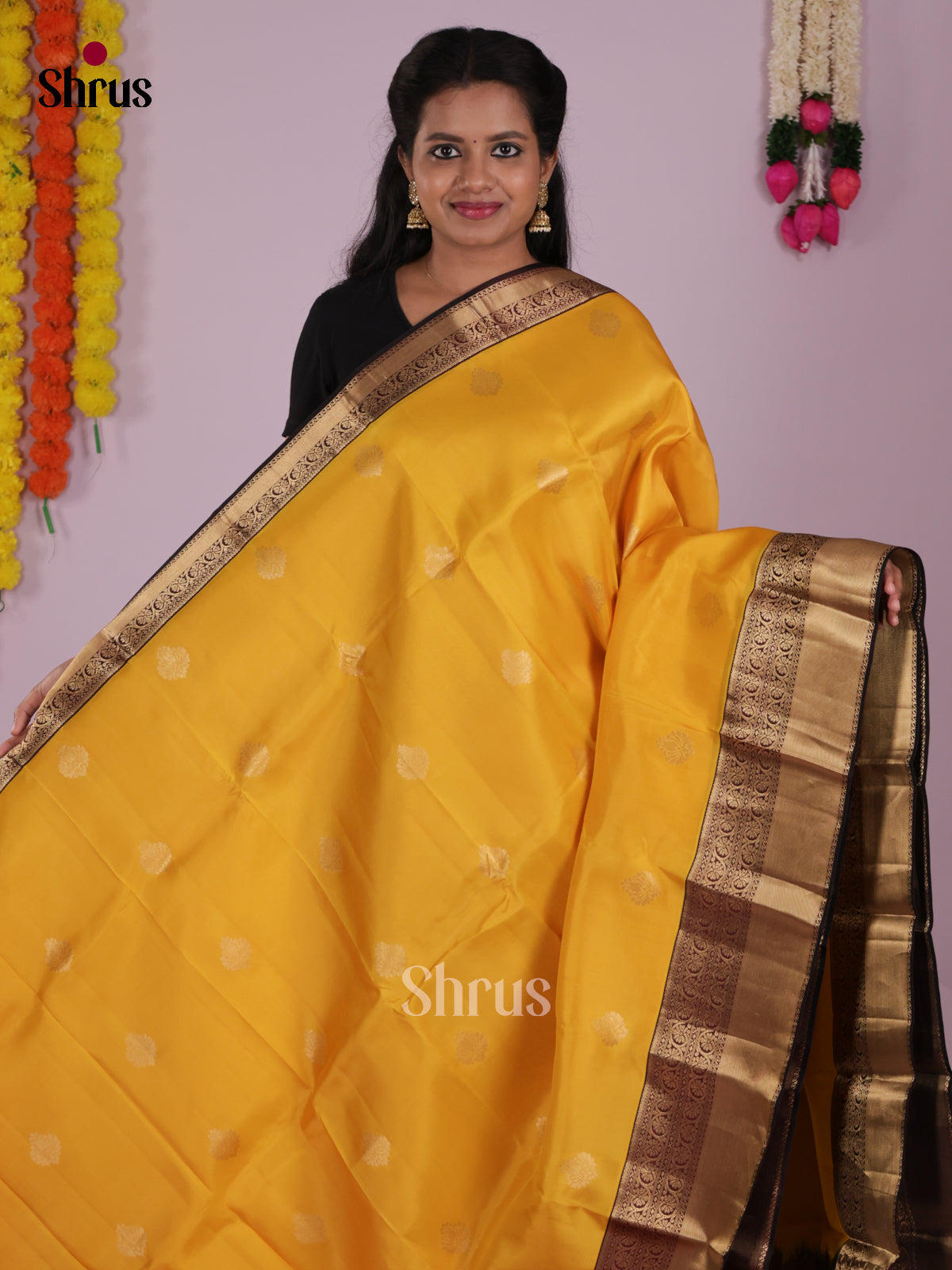 DIS16592 - Kanchipuram-halfpure Saree - Shop on Shrus.com