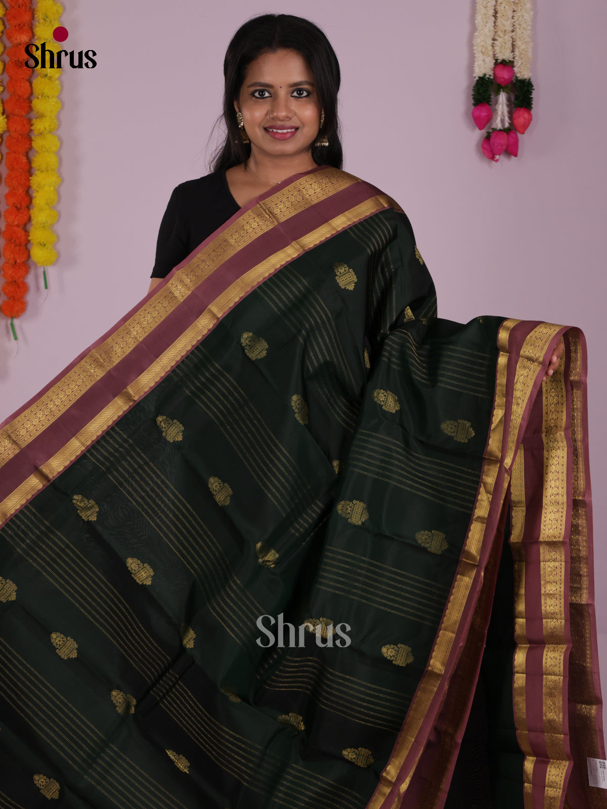 DIS16704 - Kanchipuram-halfpure Saree - Shop on Shrus.com